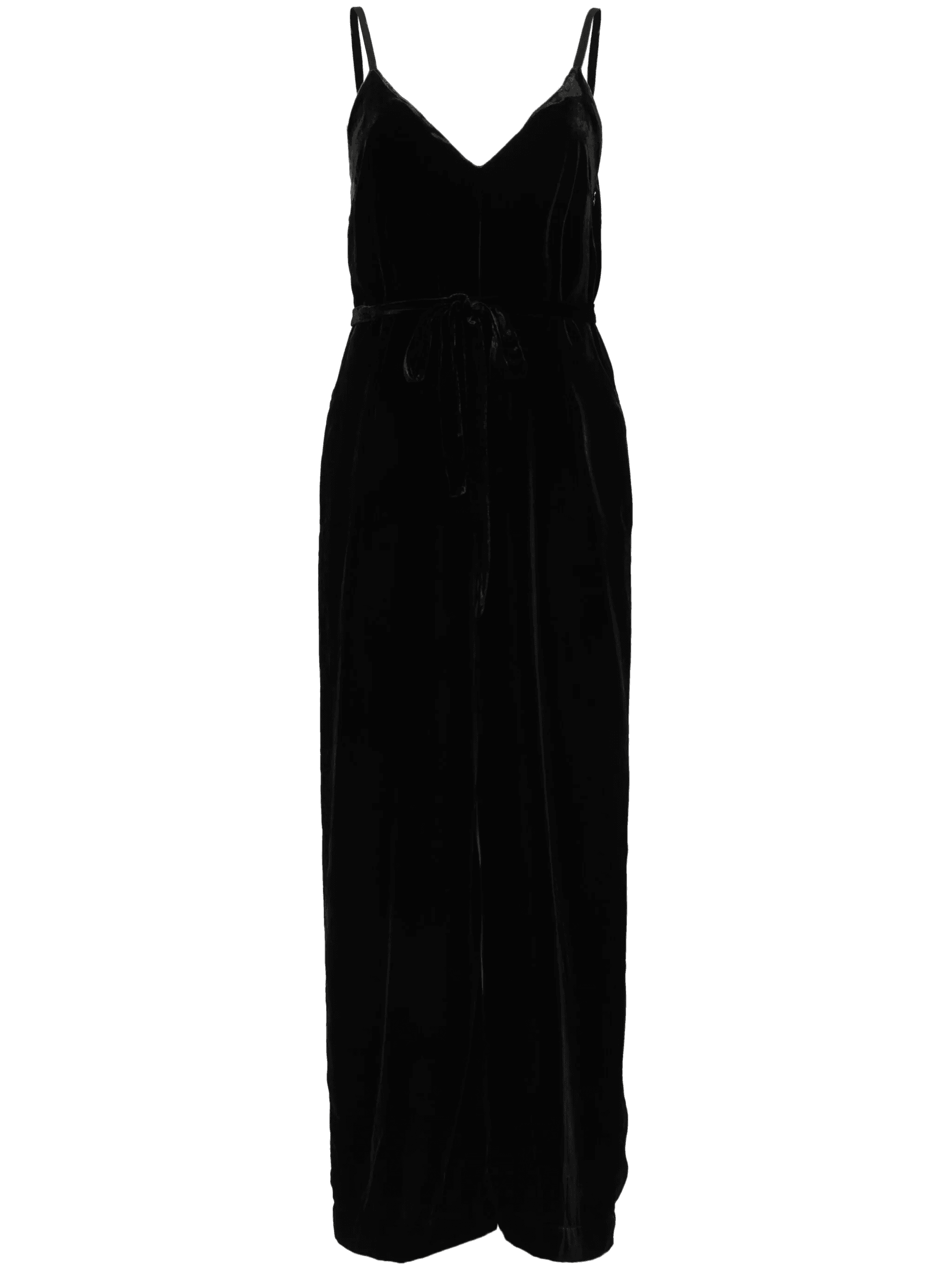velvet V-neck jumpsuit - Image 1