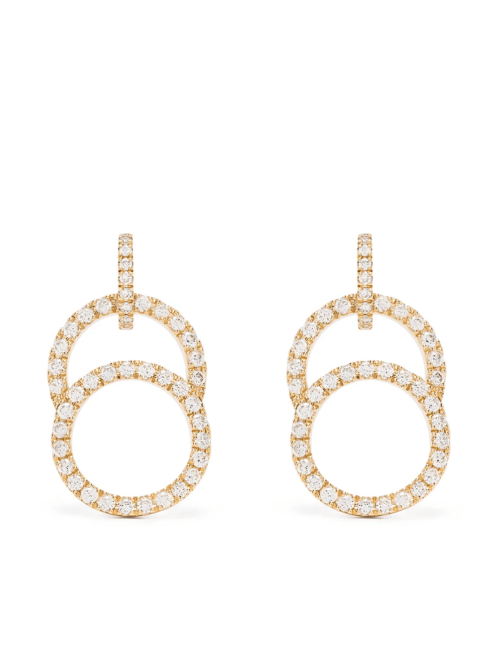 18kt recycled yellow gold CELESTE laboratory-grown diamond pavé set earrings - Image 1