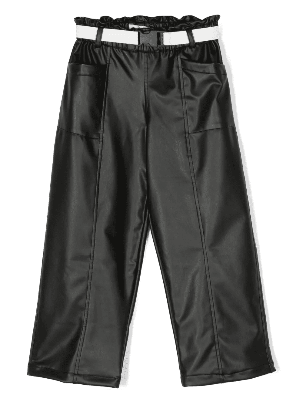 faux-leather straight-leg trousers - Image 1