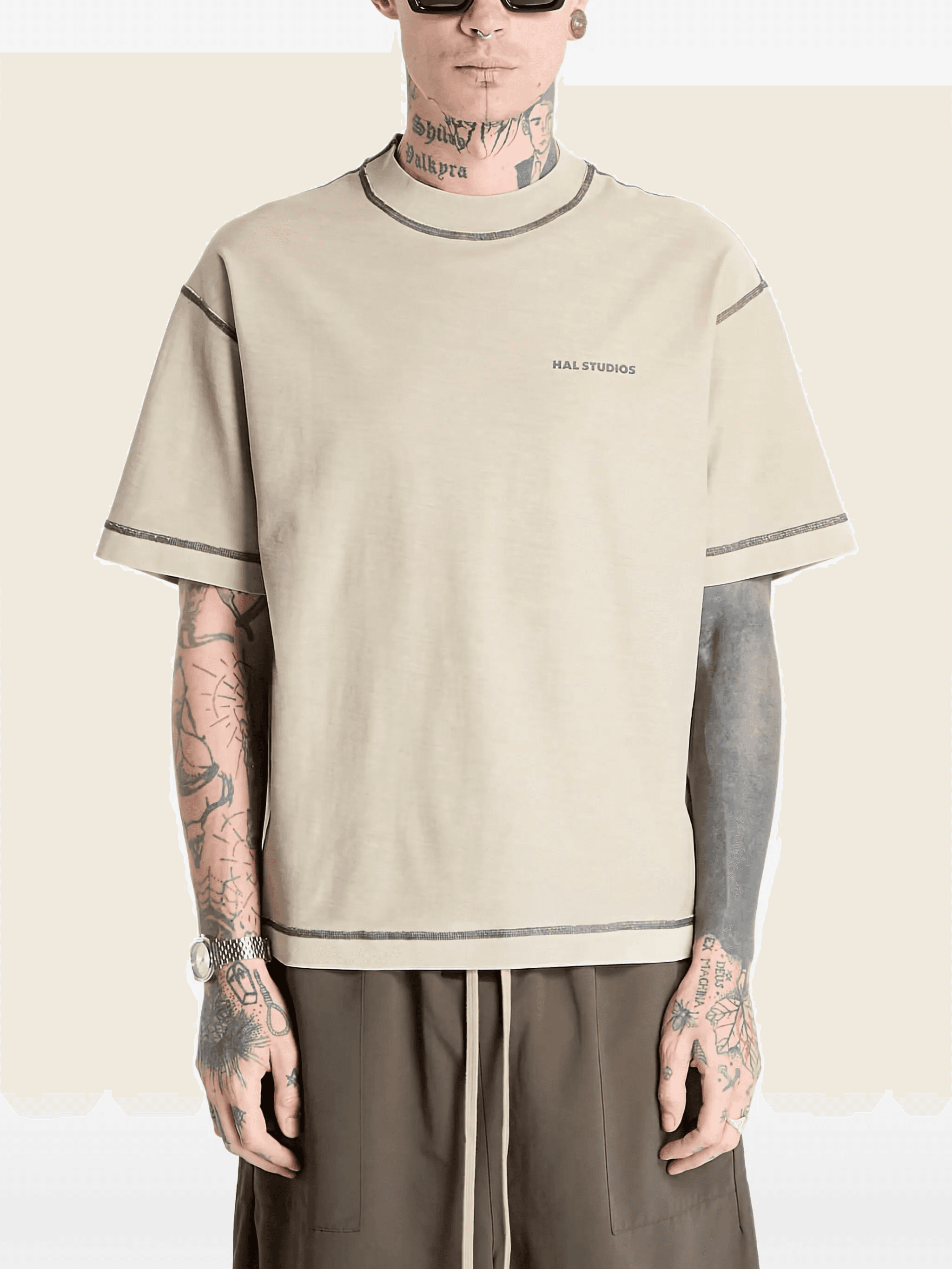 contrast-stitched T-shirt - Image 1