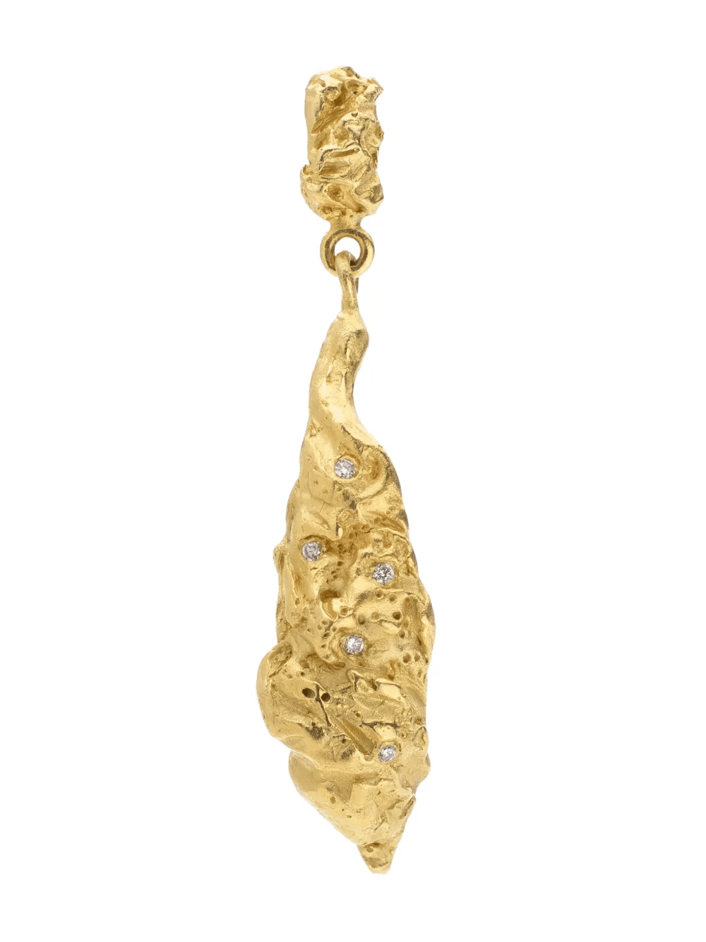 18kt yellow gold Rock diamond earring - Image 1