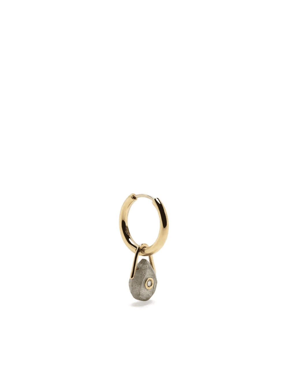 9kt yellow gold Orso labradorite hoop earring - Image 1