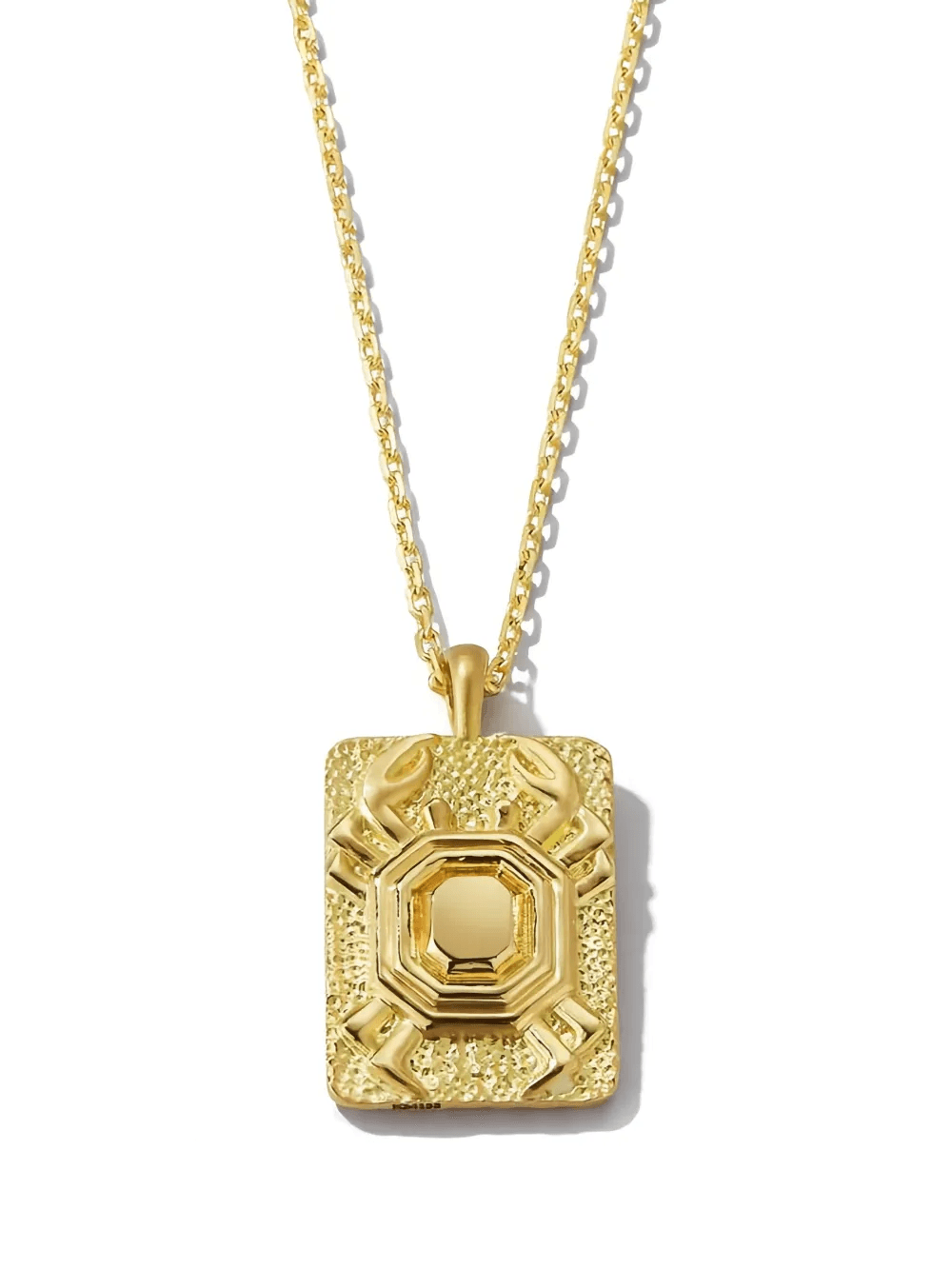 18K yellow gold and platinum Cancer-zodiac diamond necklace - Image 1