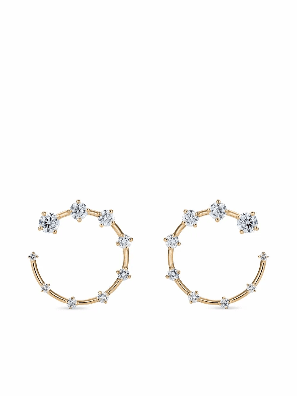 18kt yellow gold Circle small diamond earrings - Image 1