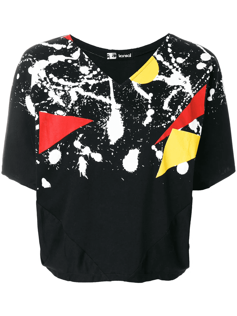 1980s paint splatter print T-shirt - Image 1
