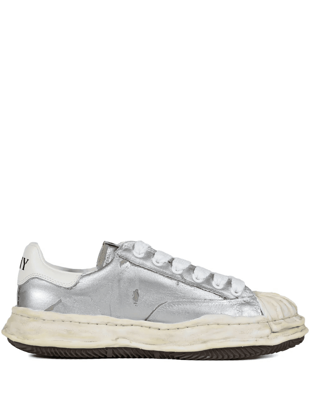Blakey distressed-leather lace-up sneakers - Image 1