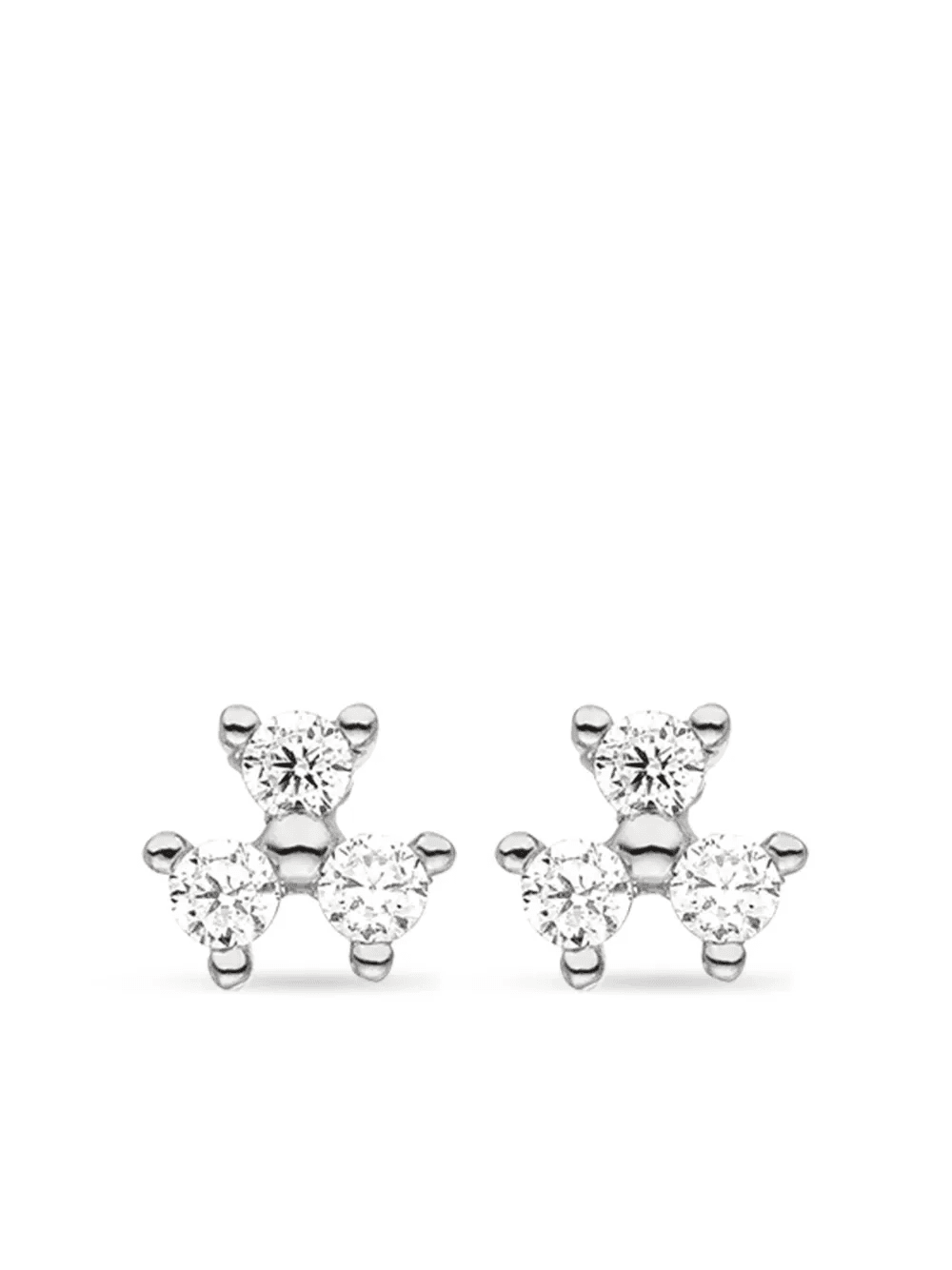 14kt white gold Fleur diamond stud earrings - Image 1