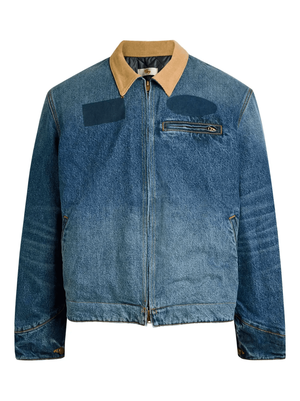 contrast-collar denim jacket - Image 1