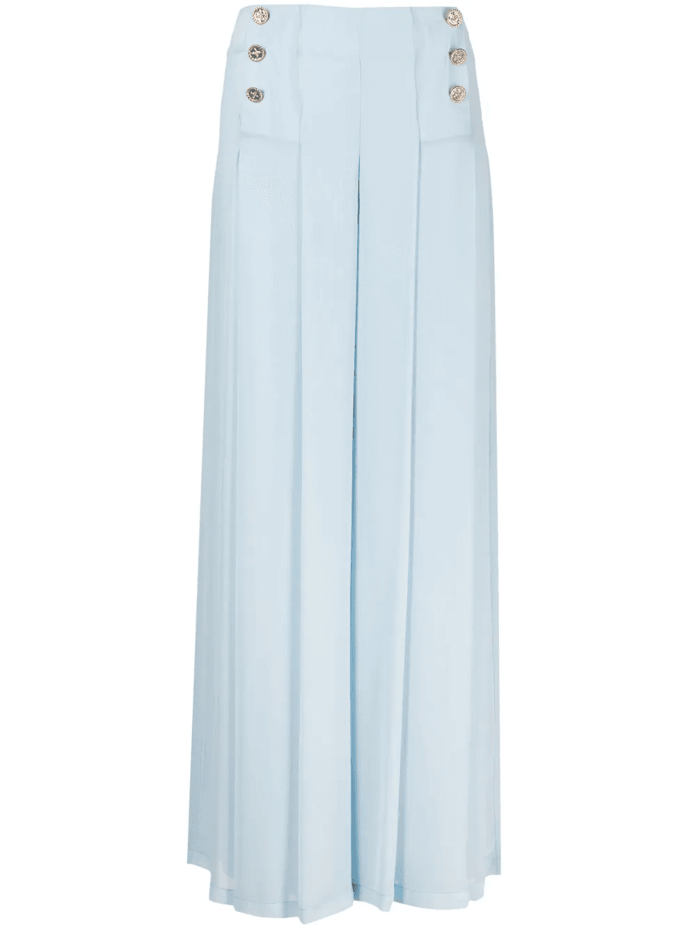 button-detailed wide leg trousers - Image 1