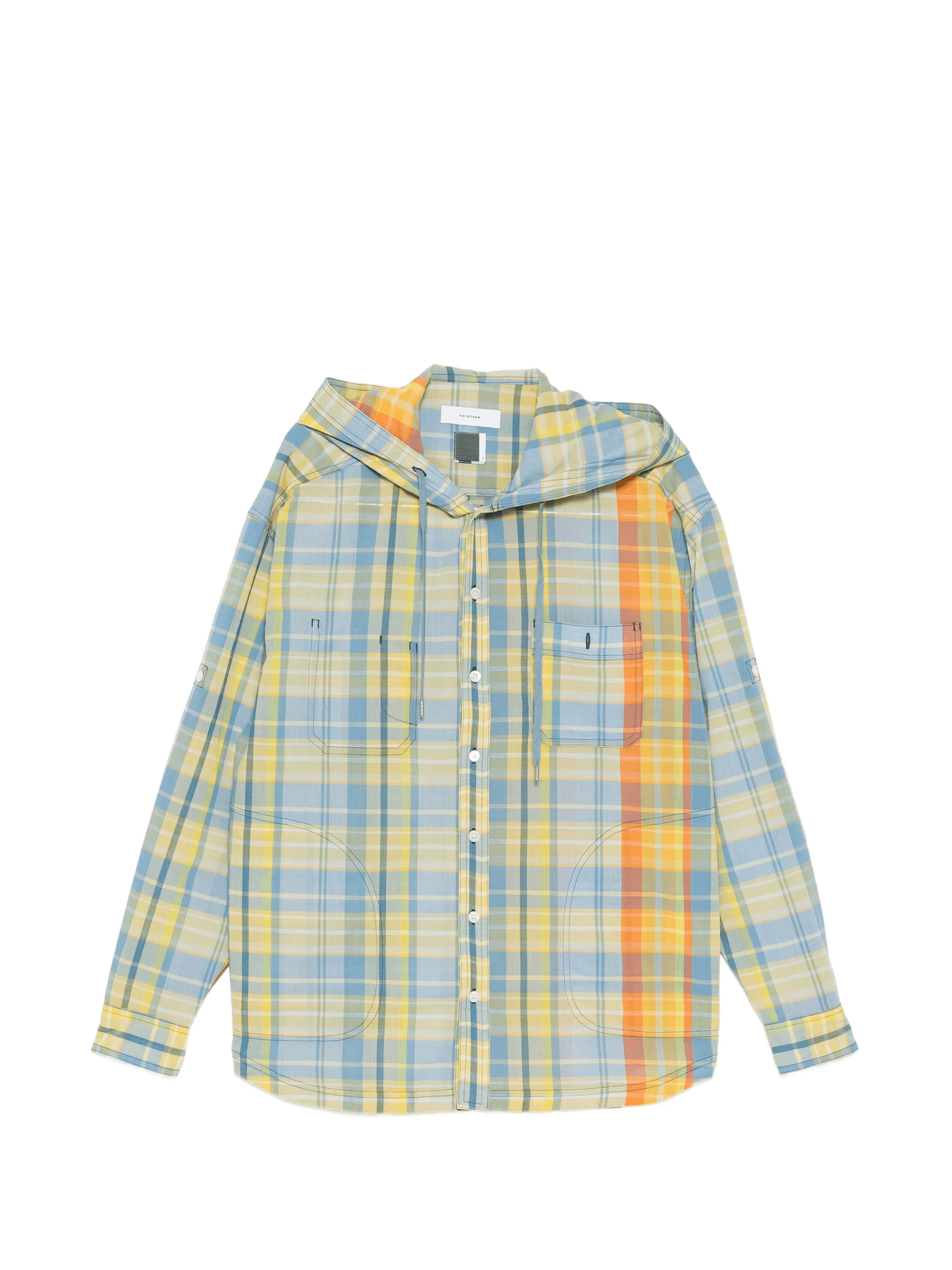 checked hooded shirt - Image 1