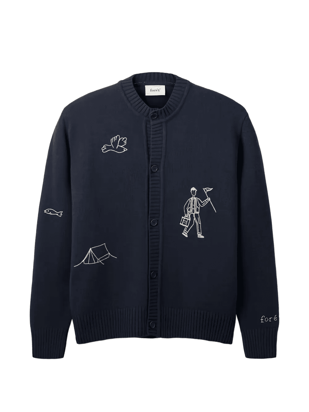 bird-embroidery cardigan - Image 1