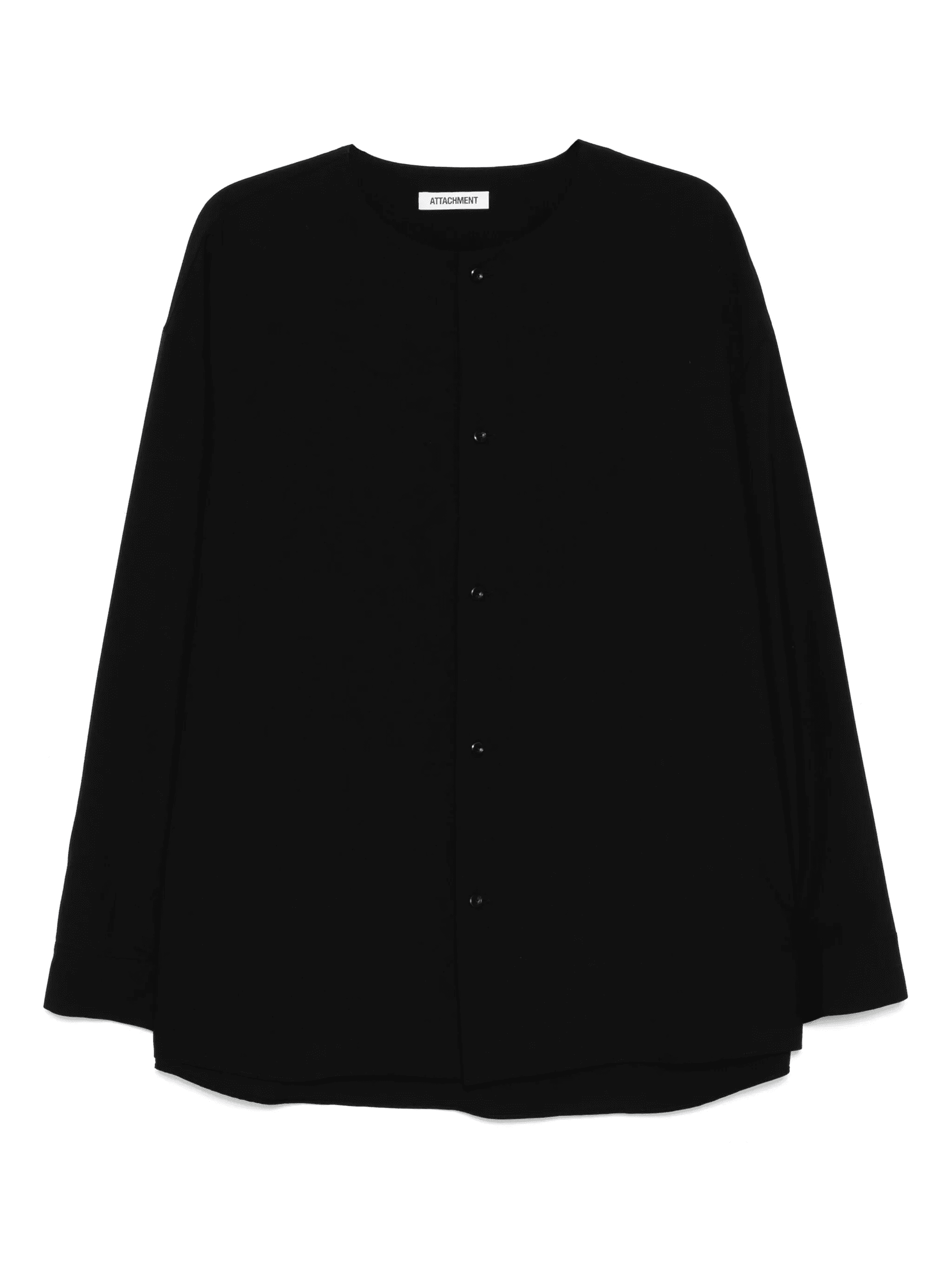 wool tropical collarless shirt - Image 1