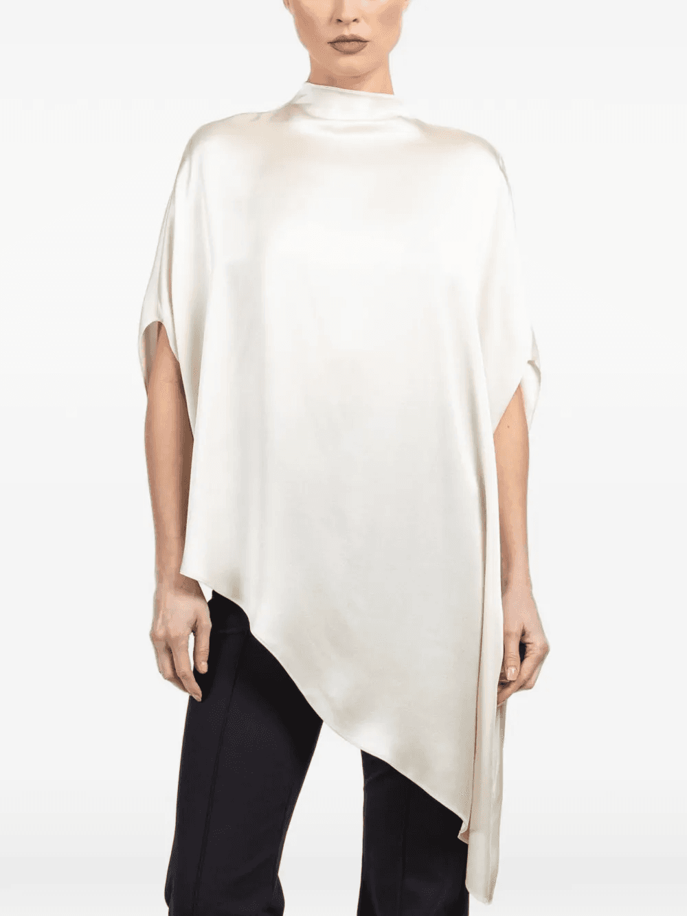asymmetric-hem cape blouse - Image 1