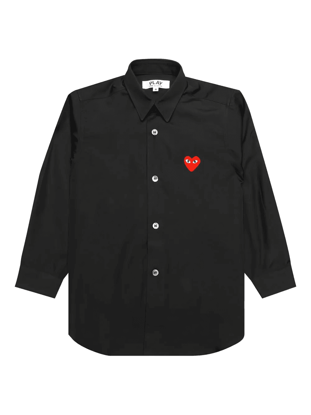 heart-embroidered button-up shirt - Image 1