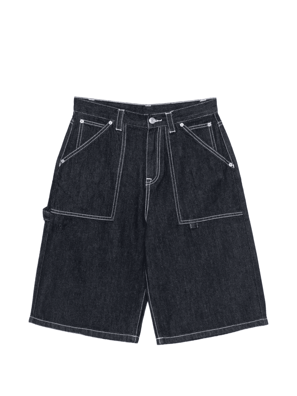 contrast-stitch denim shorts - Image 1