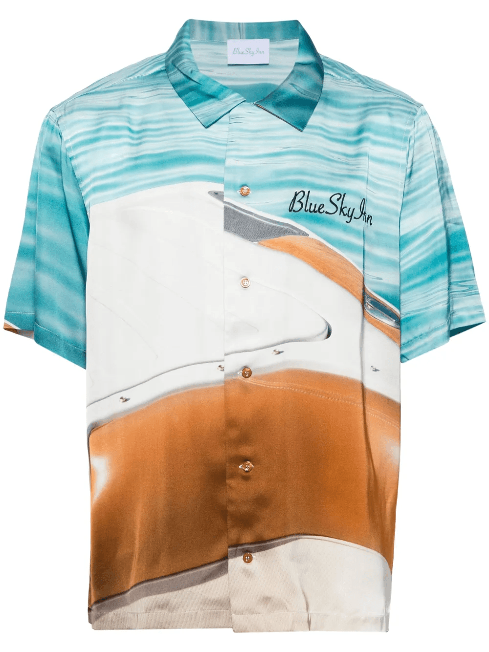 boat-print satin shirt - Image 1