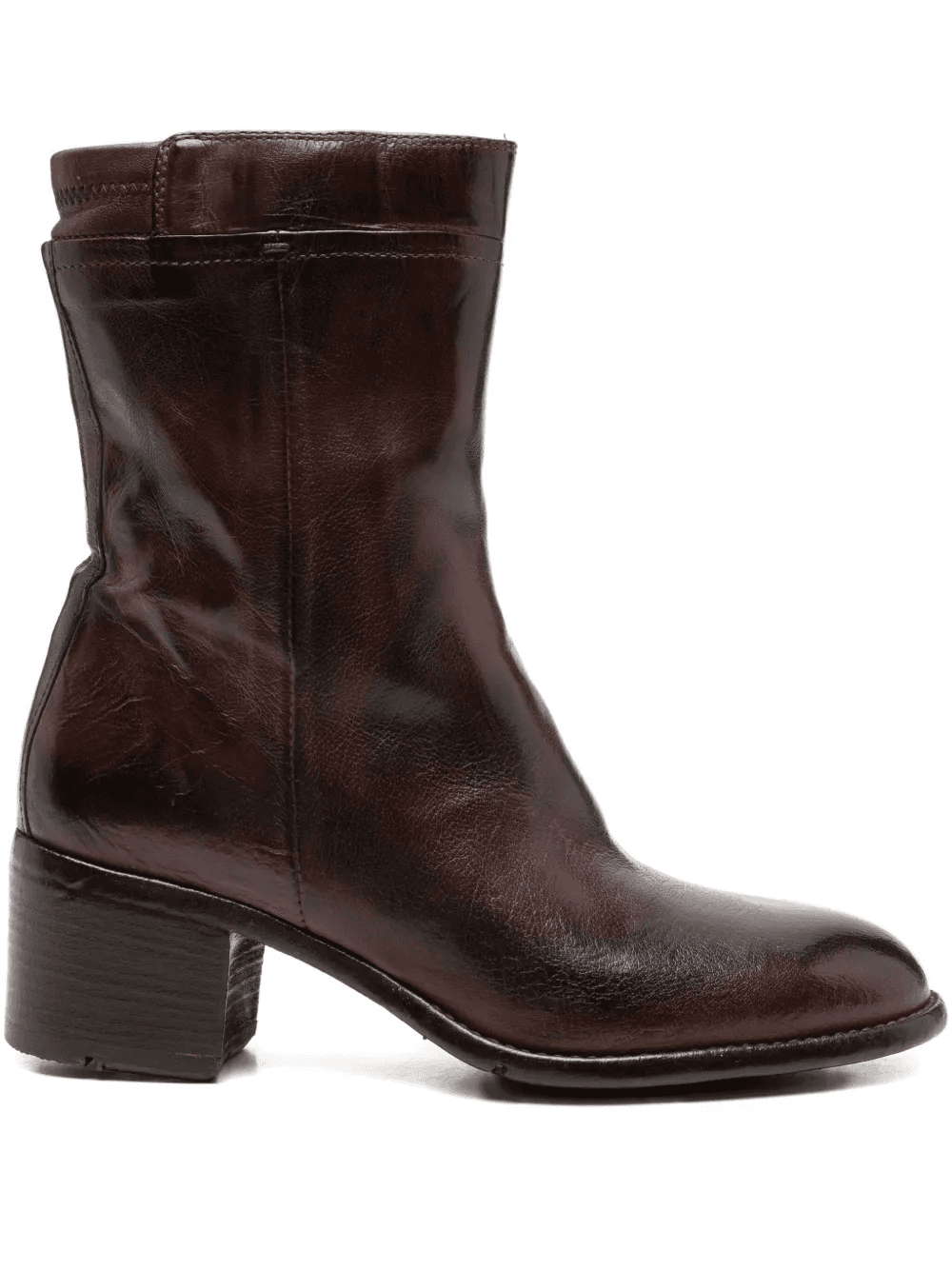 50mm leather zipped ankle boots - Image 1