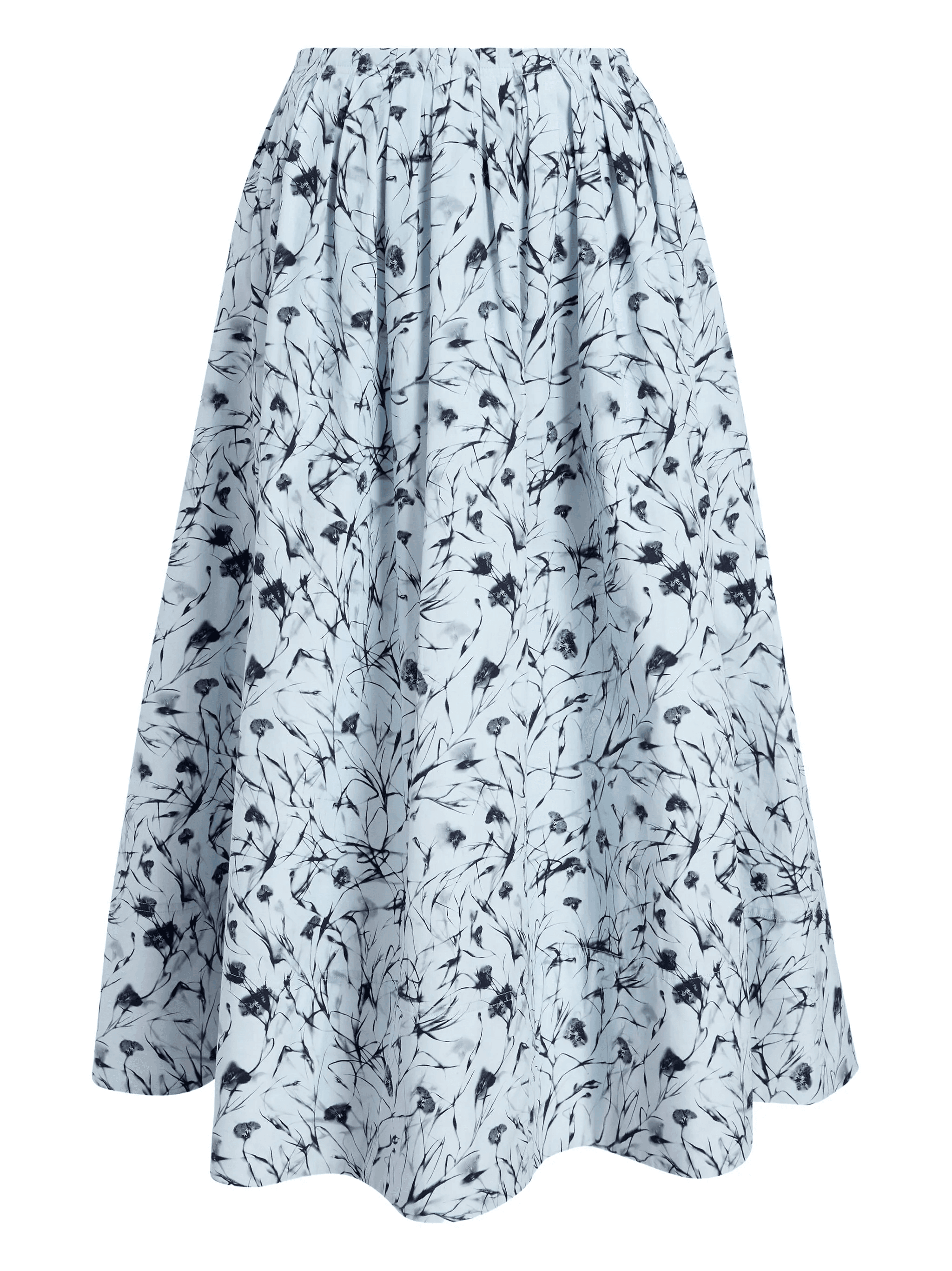 floral-print gathered midi skirt - Image 1