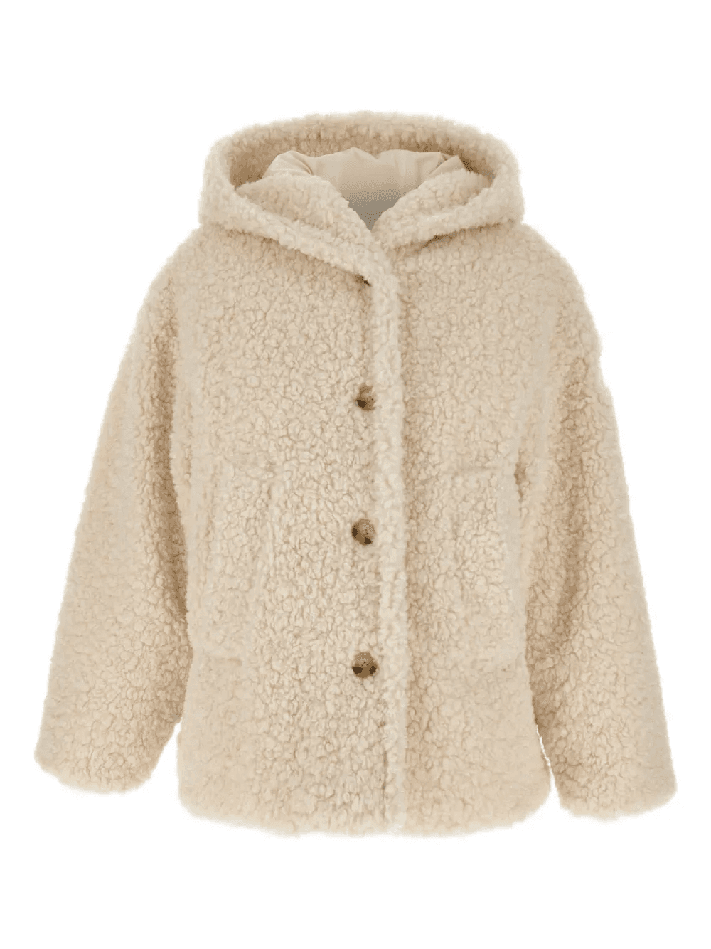 hooded faux fur coat - Image 1