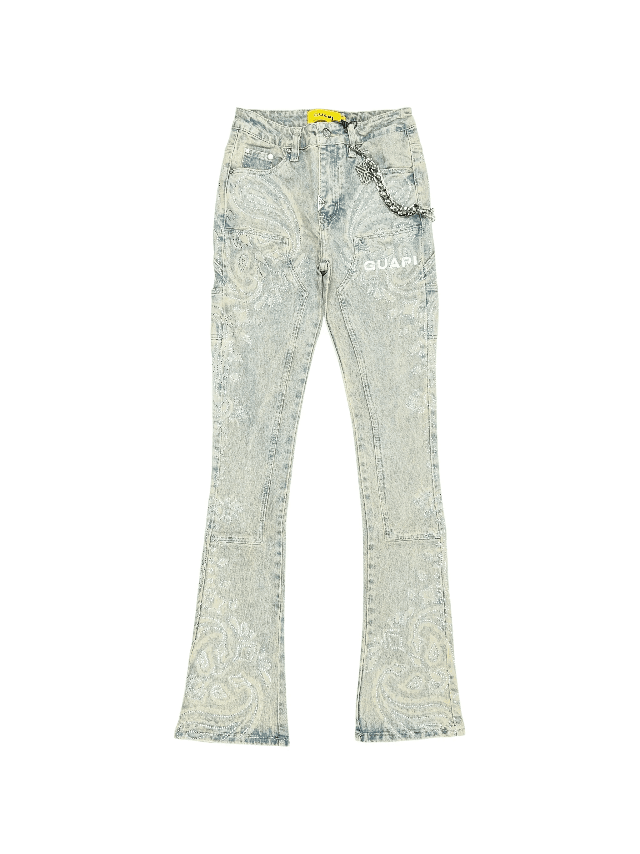 crystal-studded paisley-print jeans - Image 1