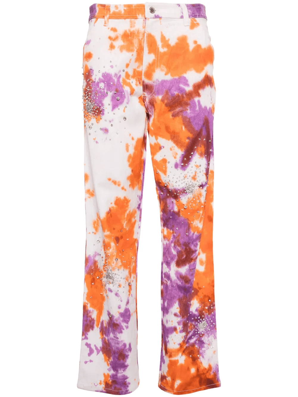 tie-dye crystal-embellished jeans - Image 1