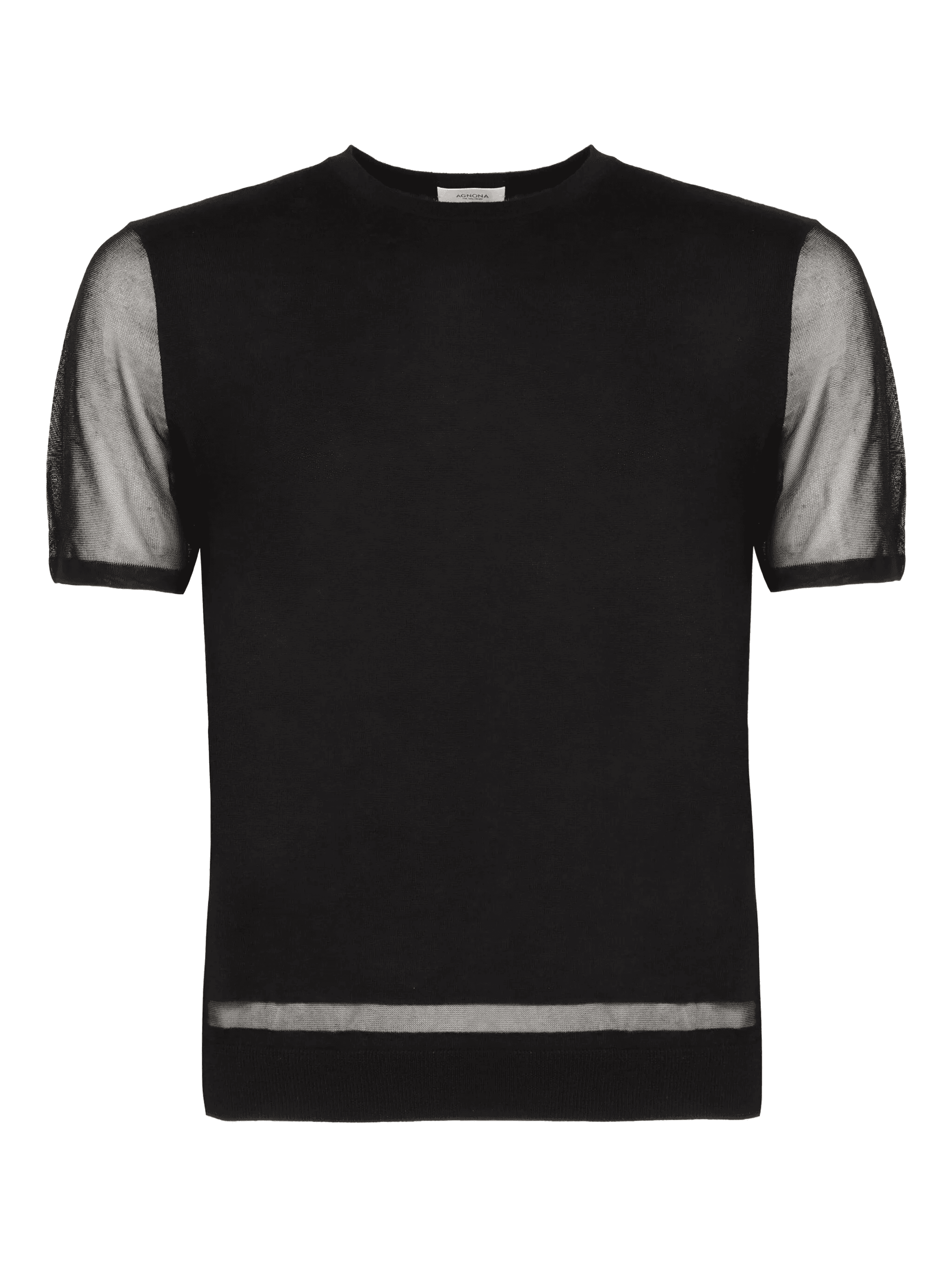 mesh-panel knitted t-shirt - Image 1