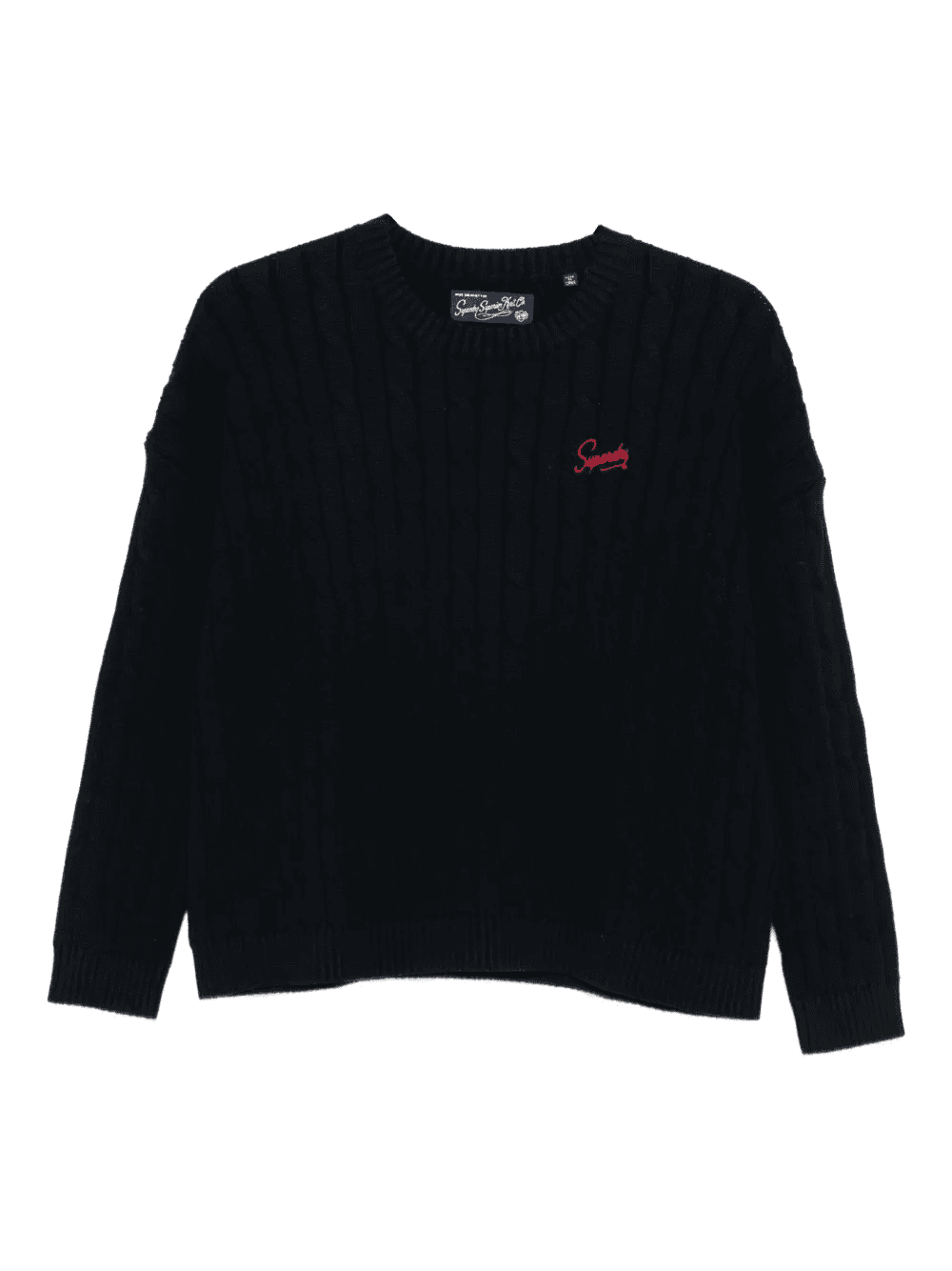 logo-embroidered cable-knit sweater - Image 1