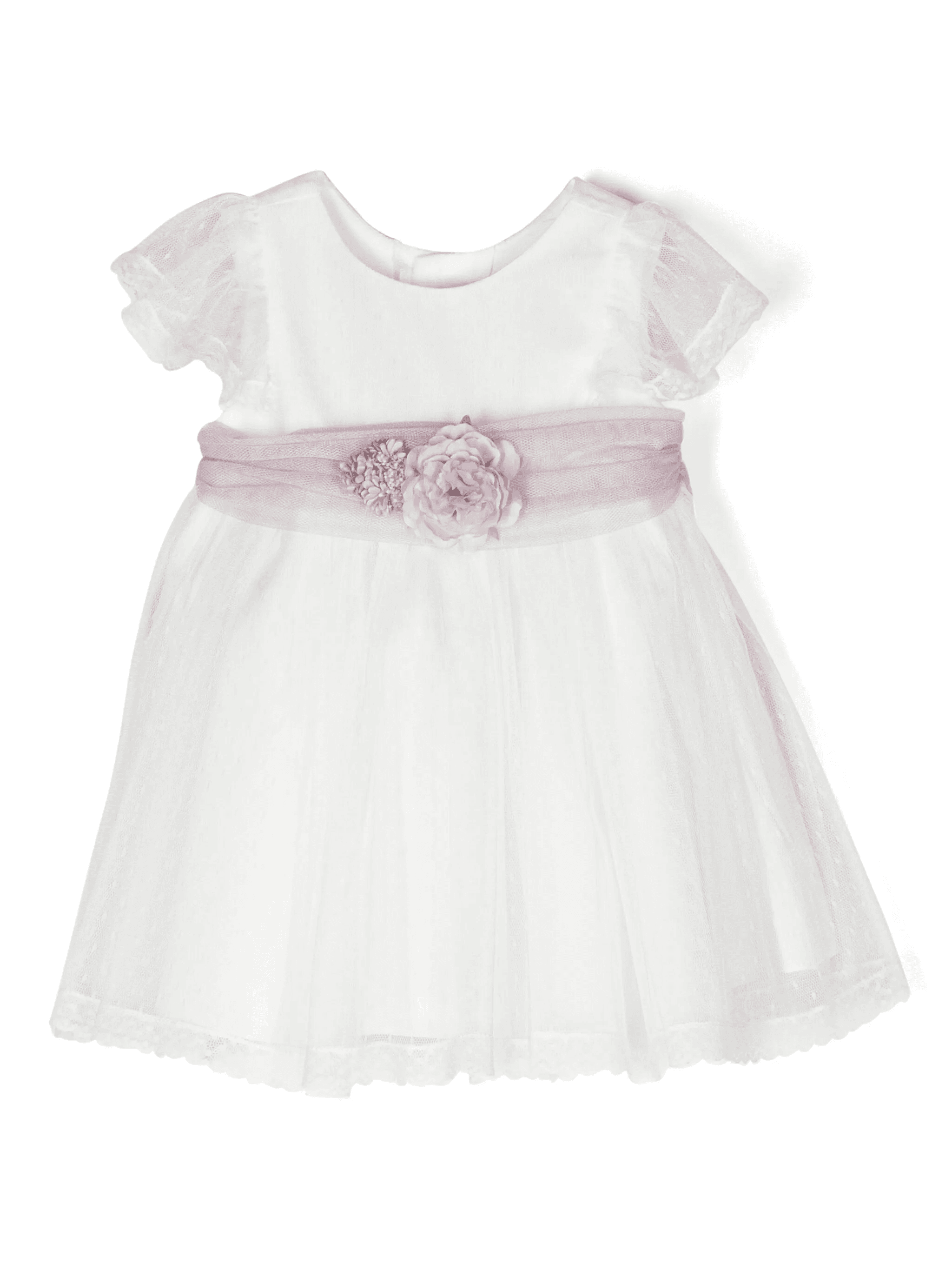 floral-appliqué lace dress - Image 1