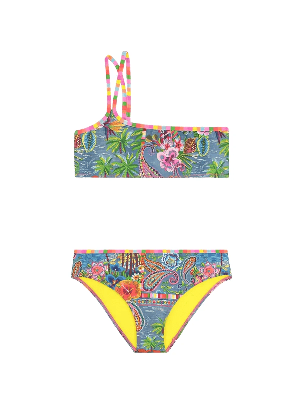 paisley-print one-shoulder bikini - Image 1
