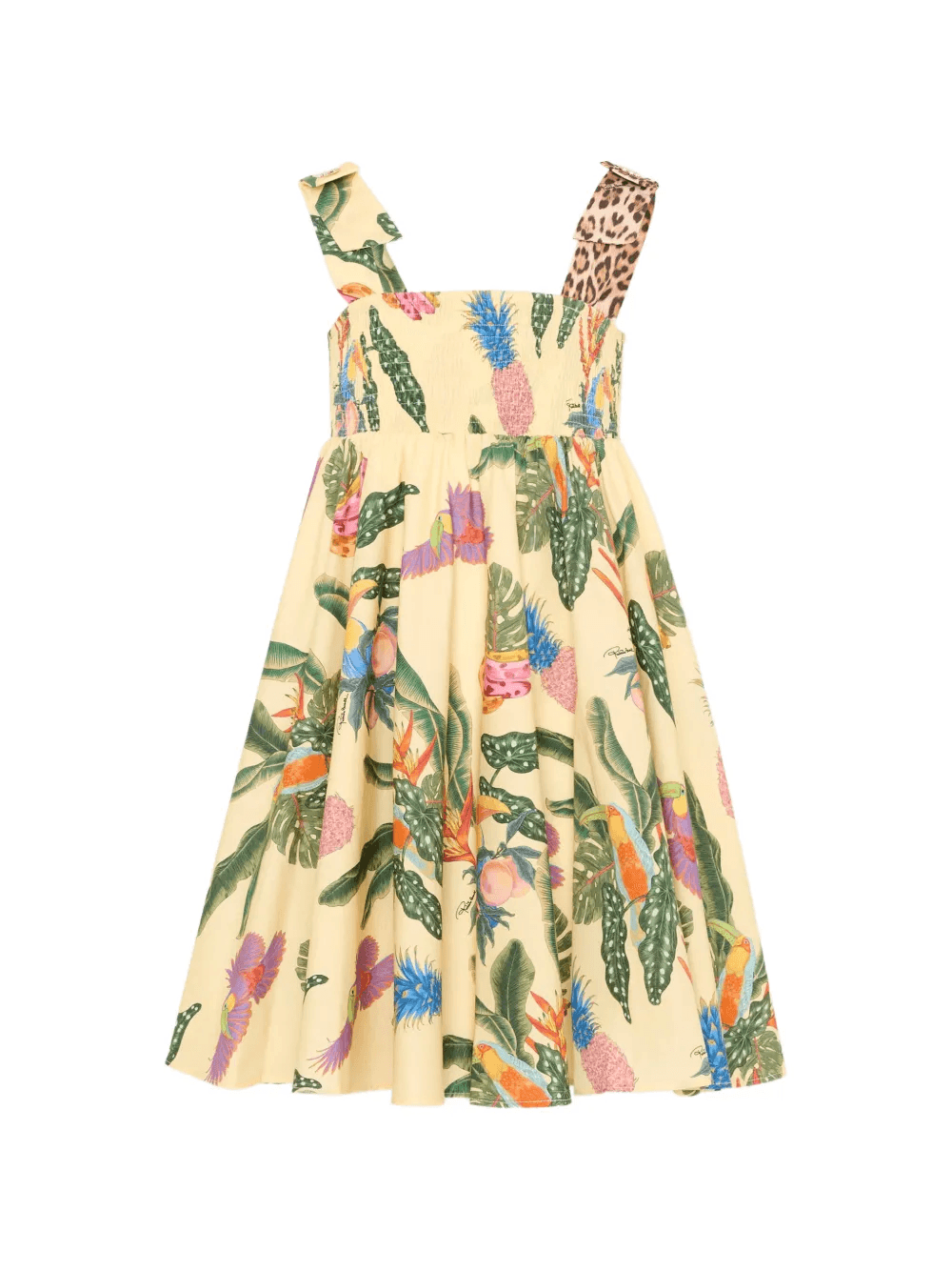 smocked tropical print dress - Image 1