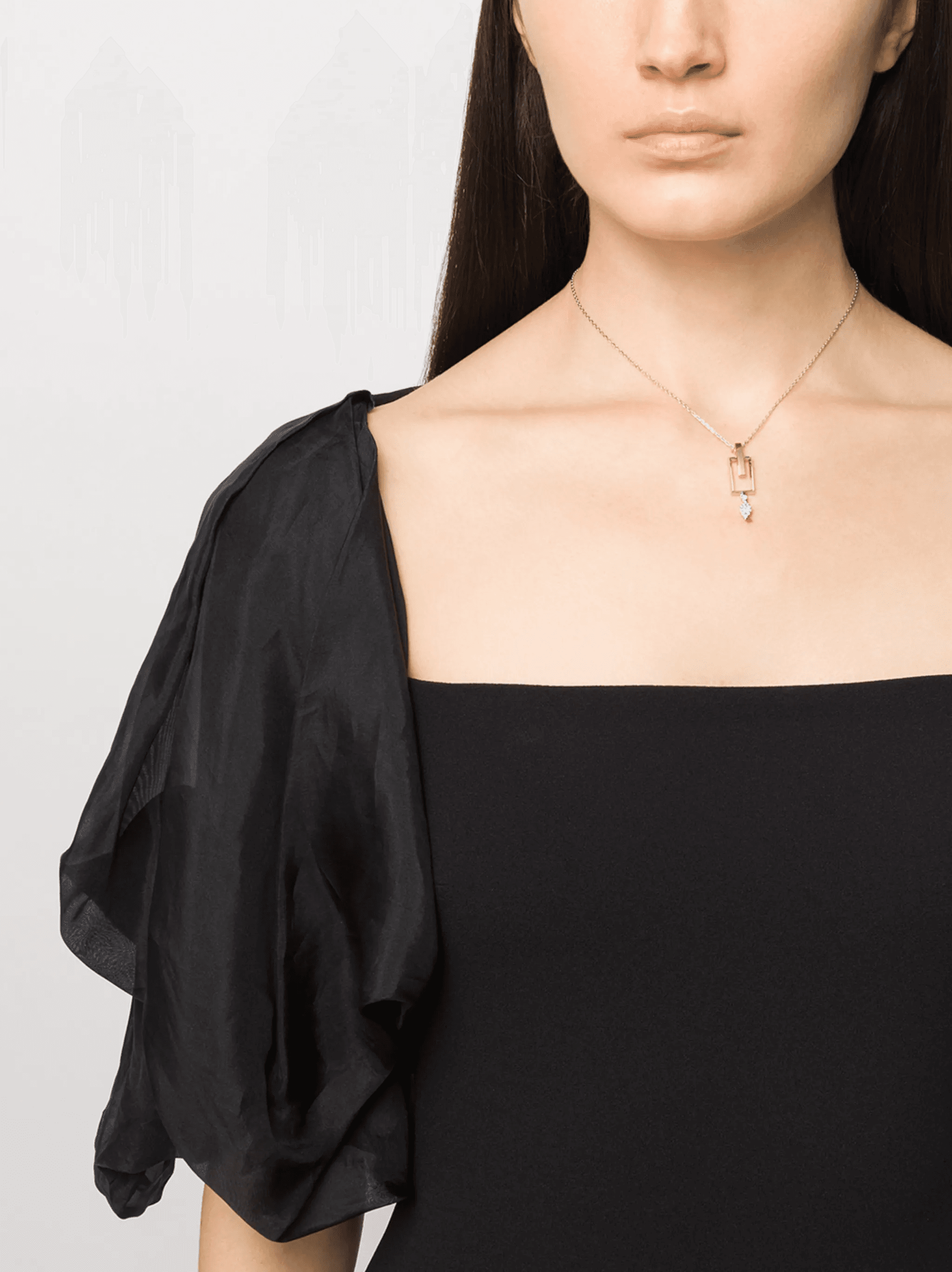 18kt white and rose gold diamond pendant necklace - Image 1