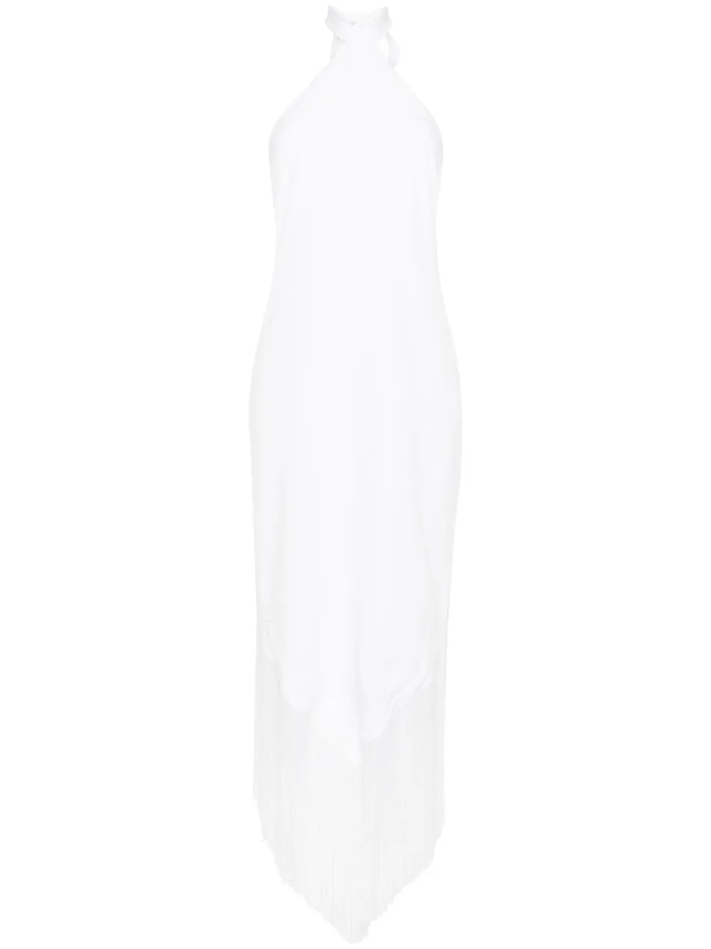 halterneck fringed maxi dress - Image 1