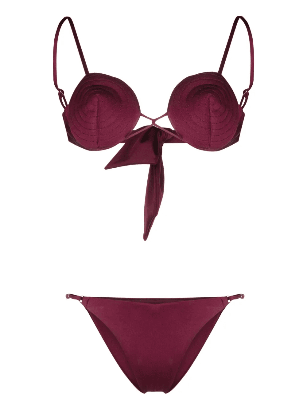 tonal-stitch detail bikini set - Image 1