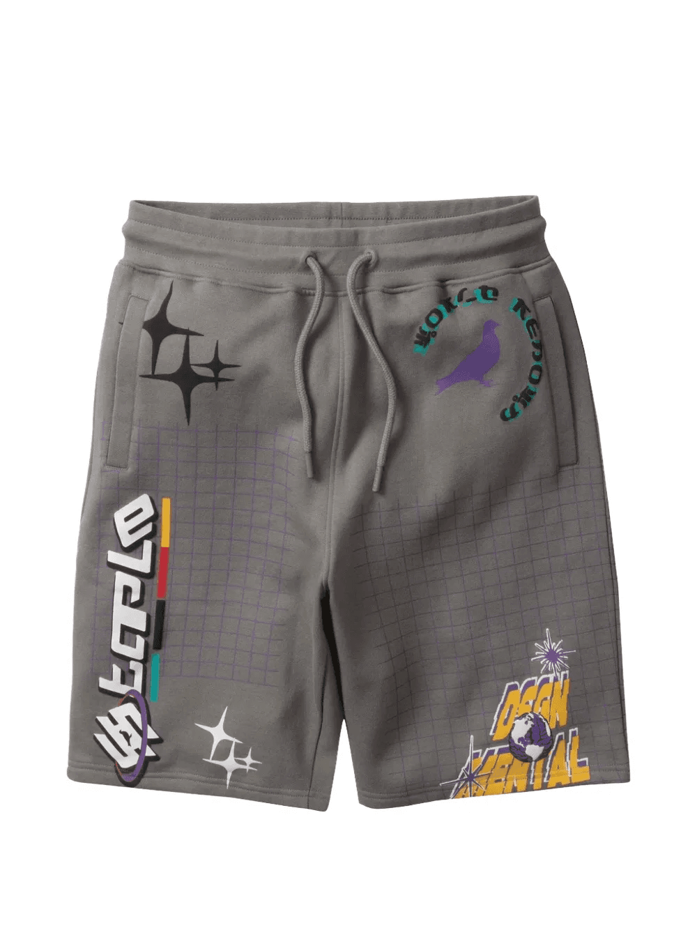 graphic-print track shorts - Image 1