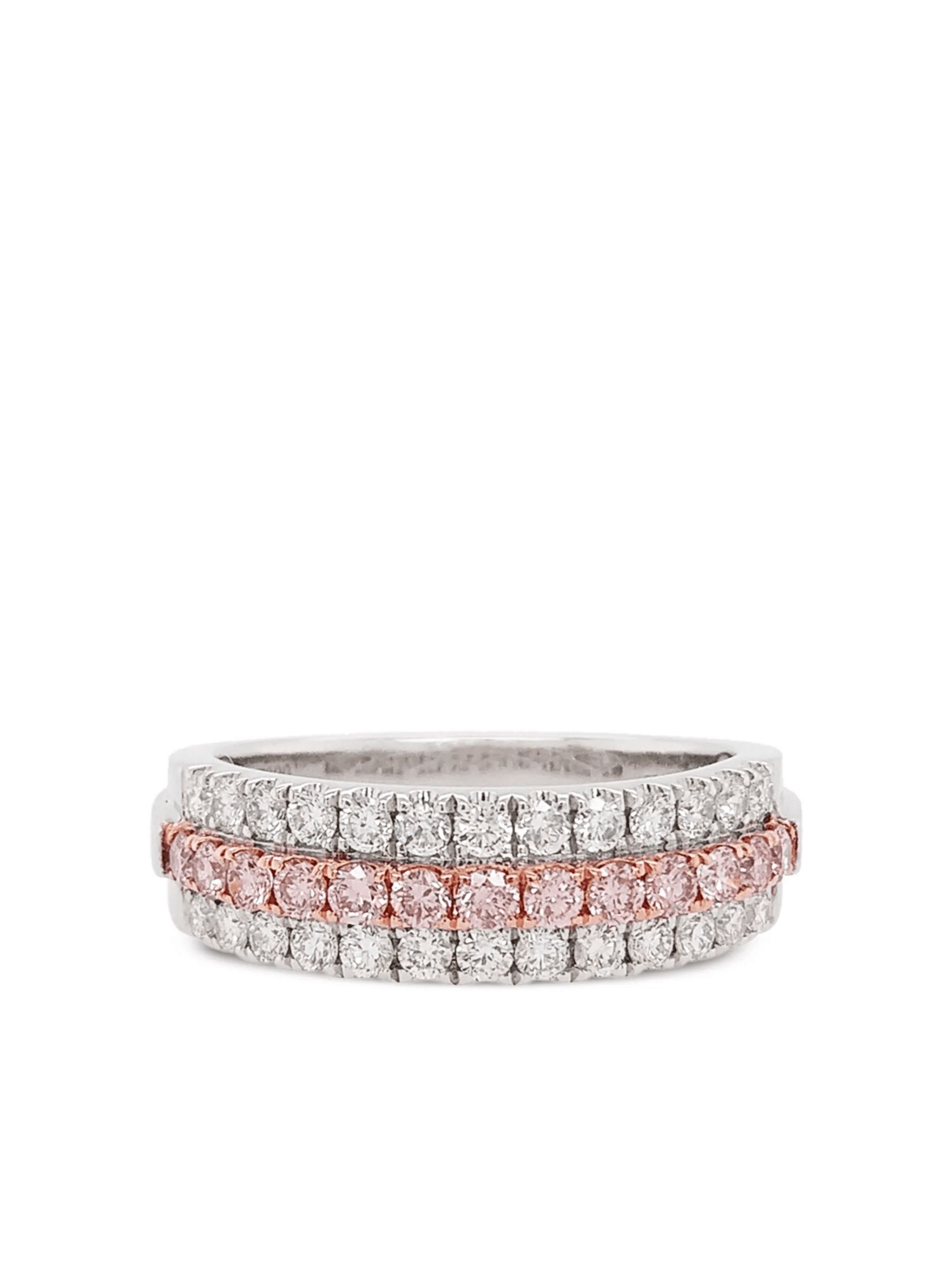 18K rose gold and platinum pink diamond ring - Image 1