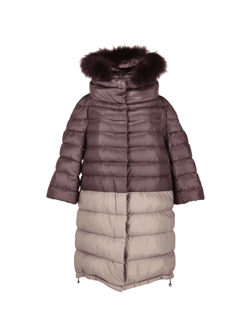 two-tone hooded coat - Image 1