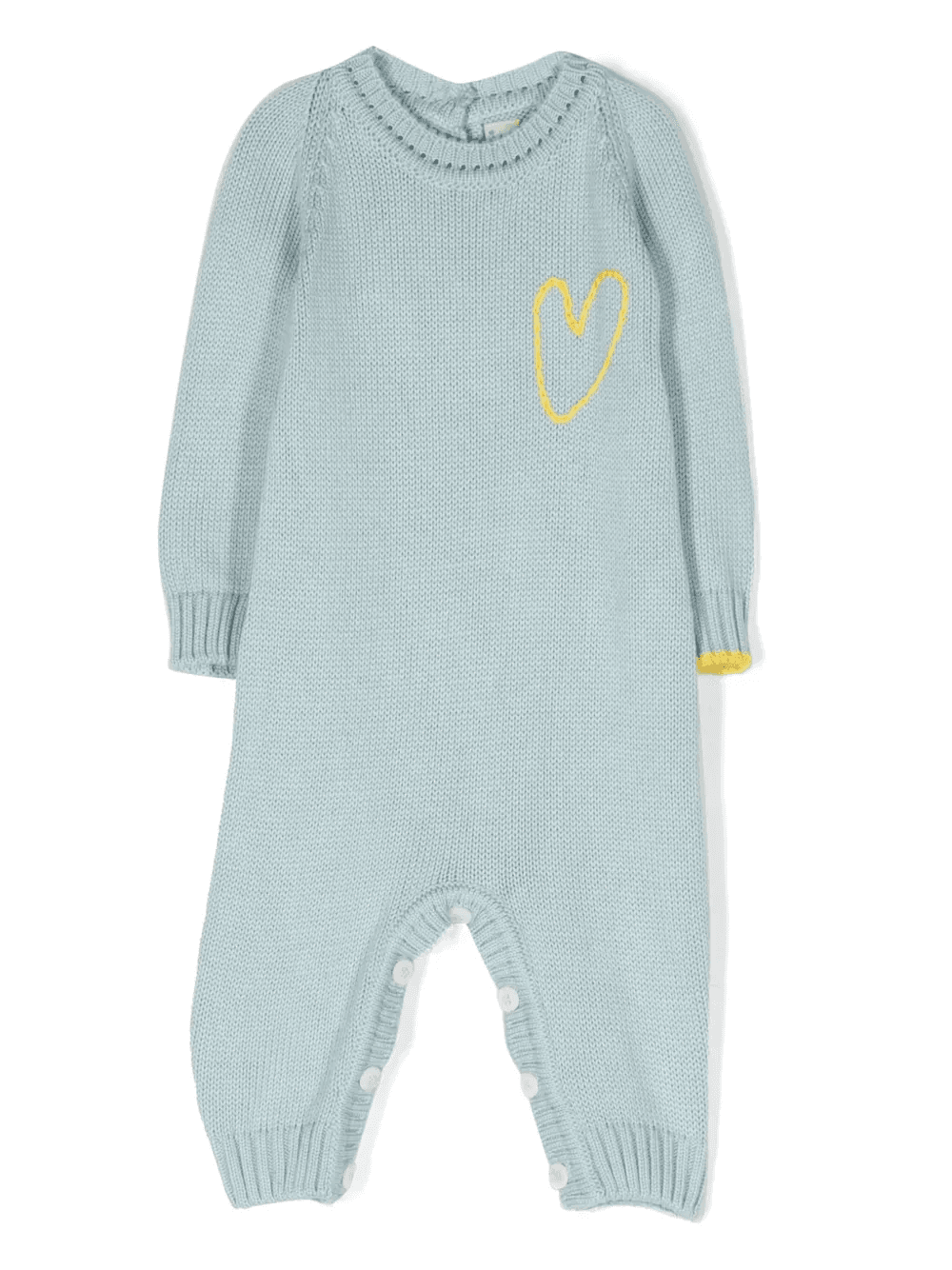 heart-embroidered knitted romper - Image 1