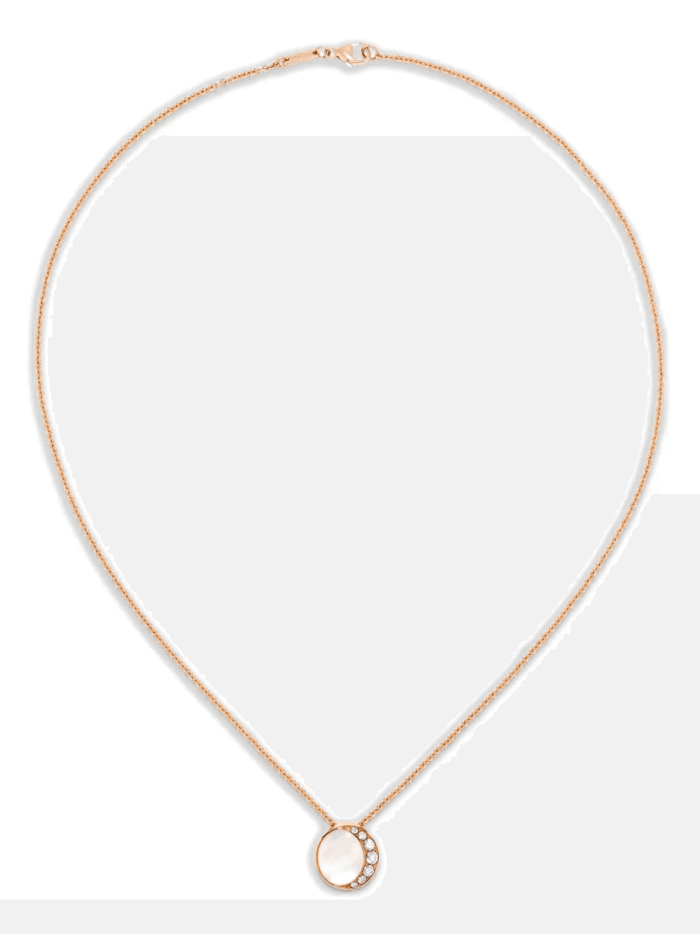 18K rose gold and diamond necklace - Image 1