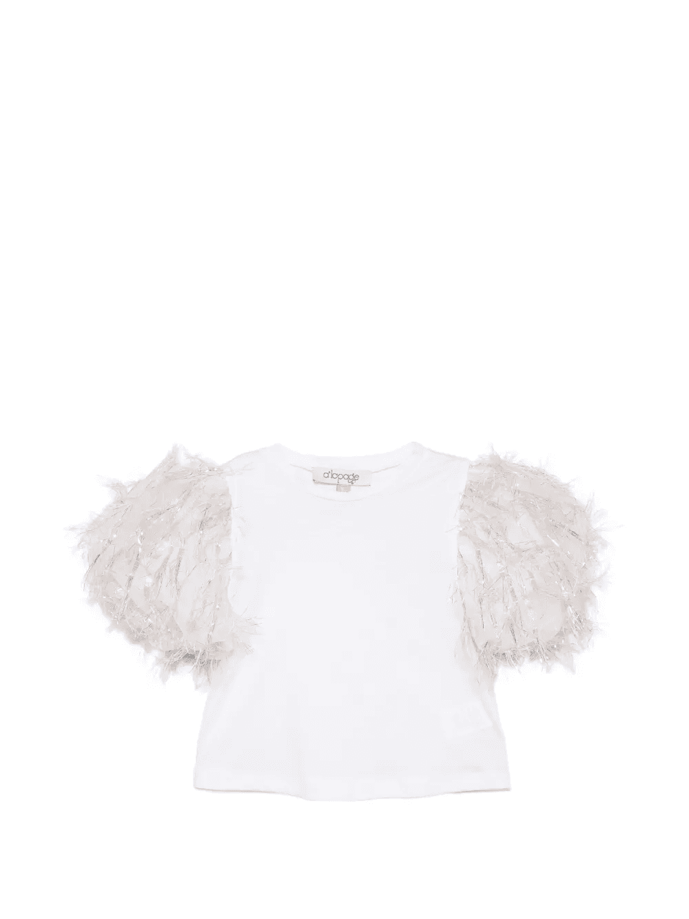 fringed-sleeve T-shirt - Image 1