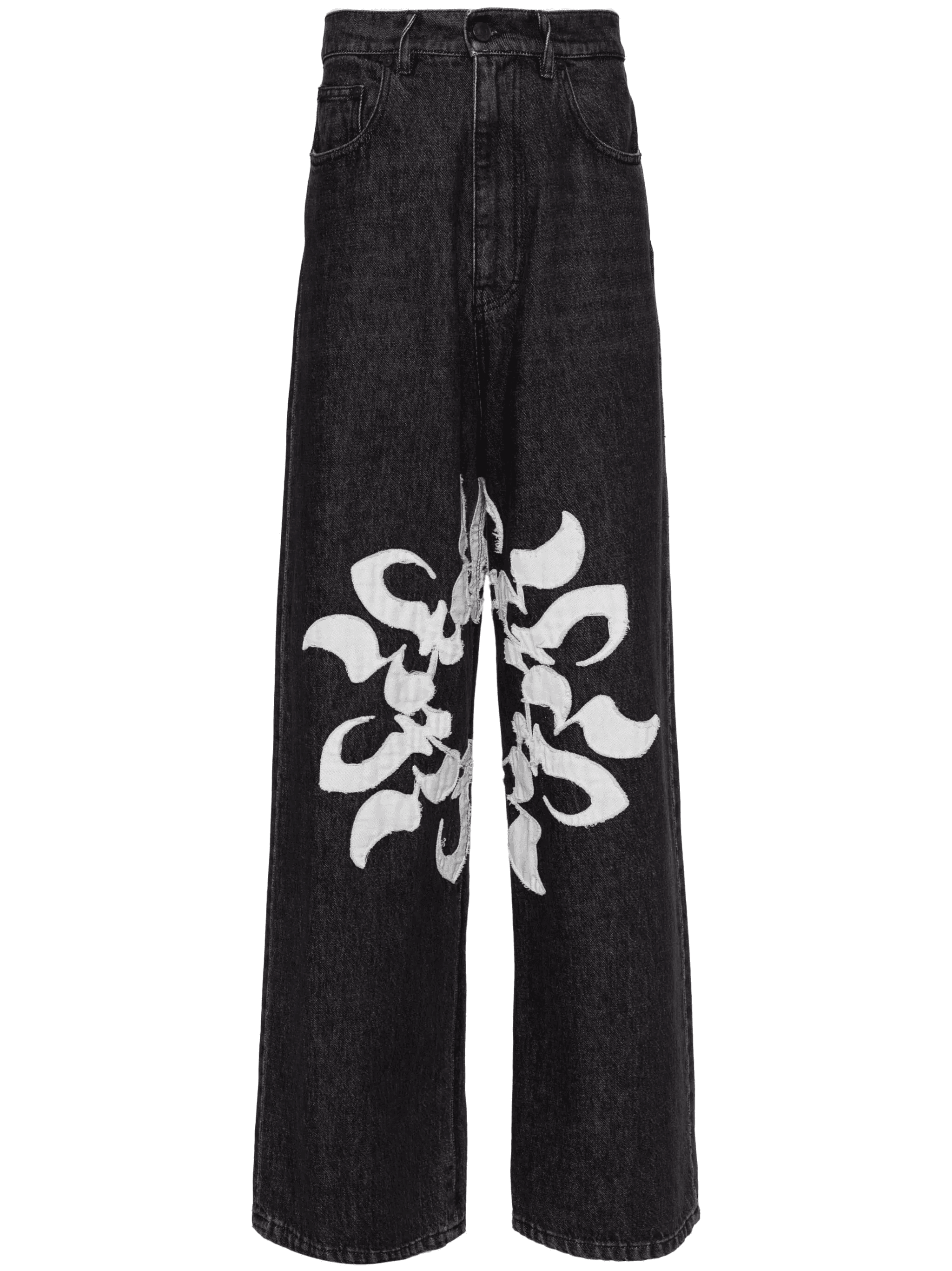 patchwork cotton jeans - Image 1