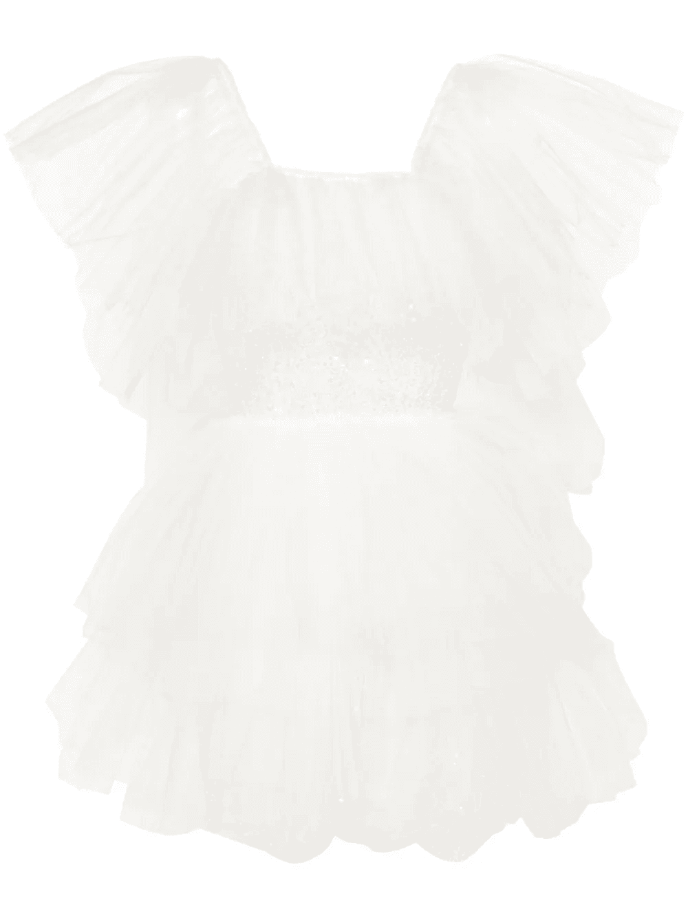 floral-embroidered tulle minidress - Image 1