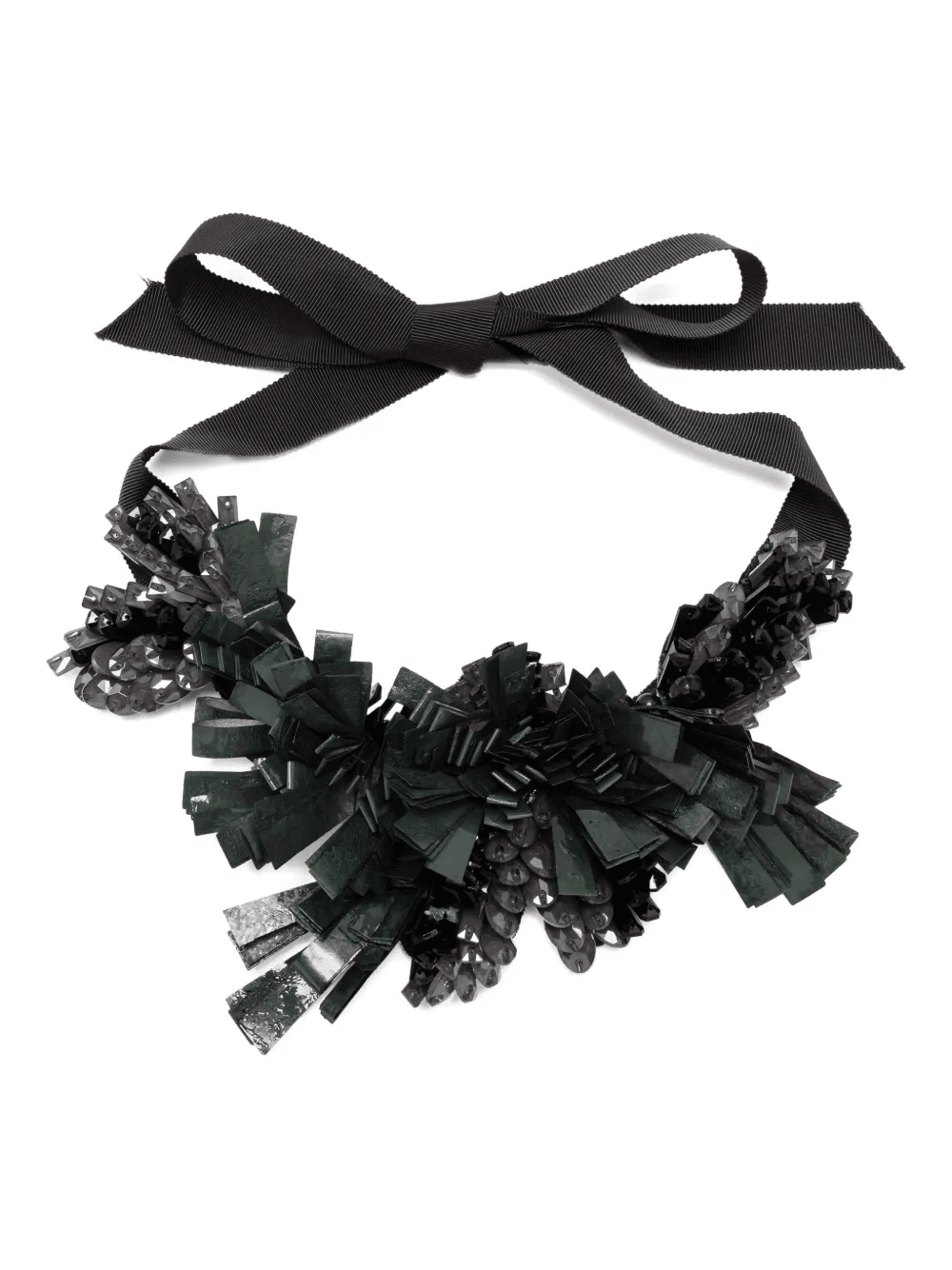 bow fringe-detailing necklace - Image 1