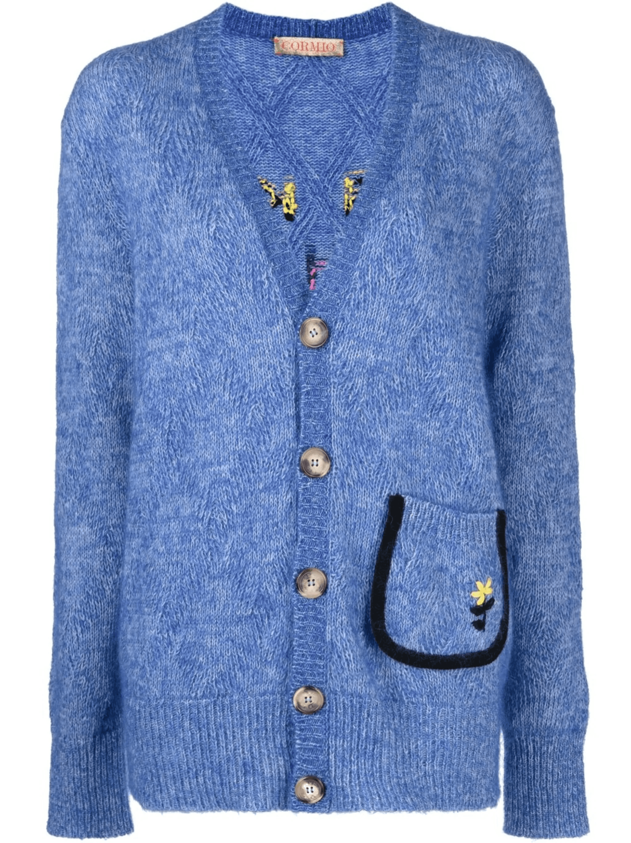 slogan intarsia cardigan - Image 1