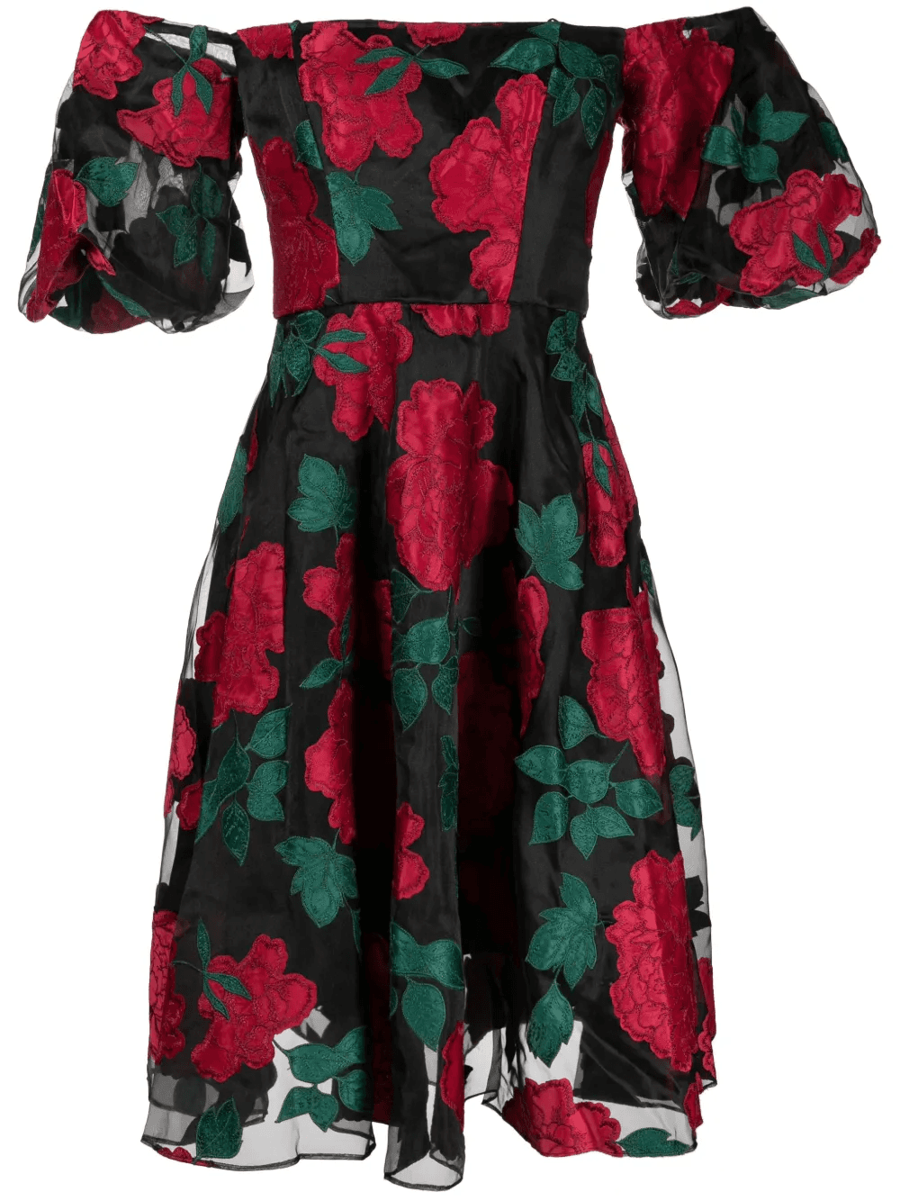 Claude floral-appliqué midi dress - Image 1