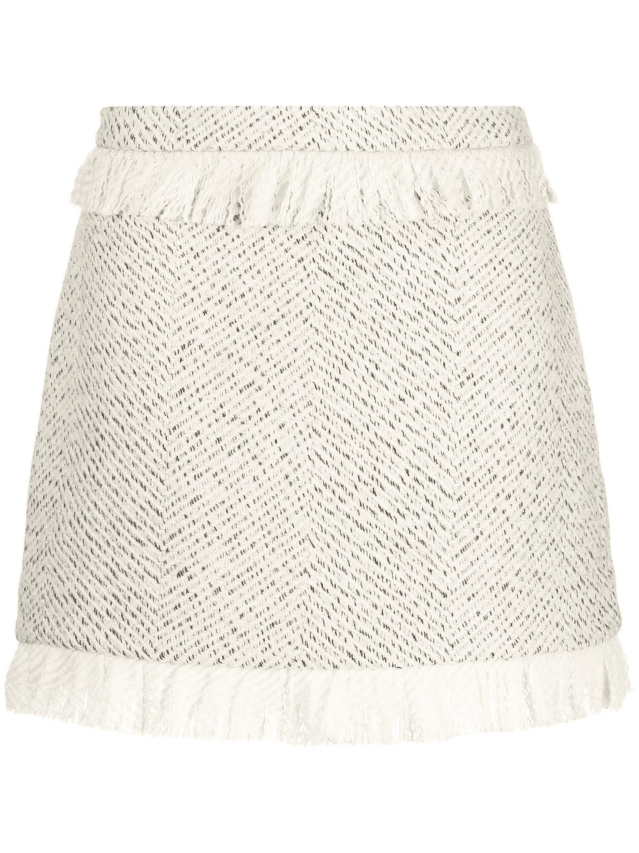 fringe-detail tweed mini skirt - Image 1