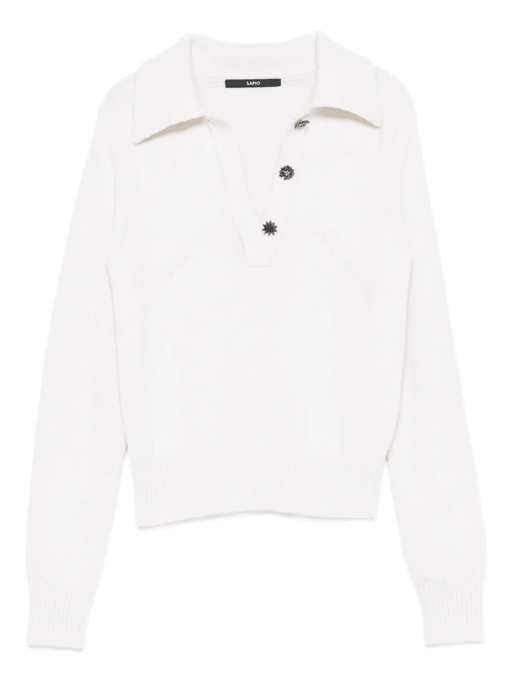 button-embellished polo top - Image 1