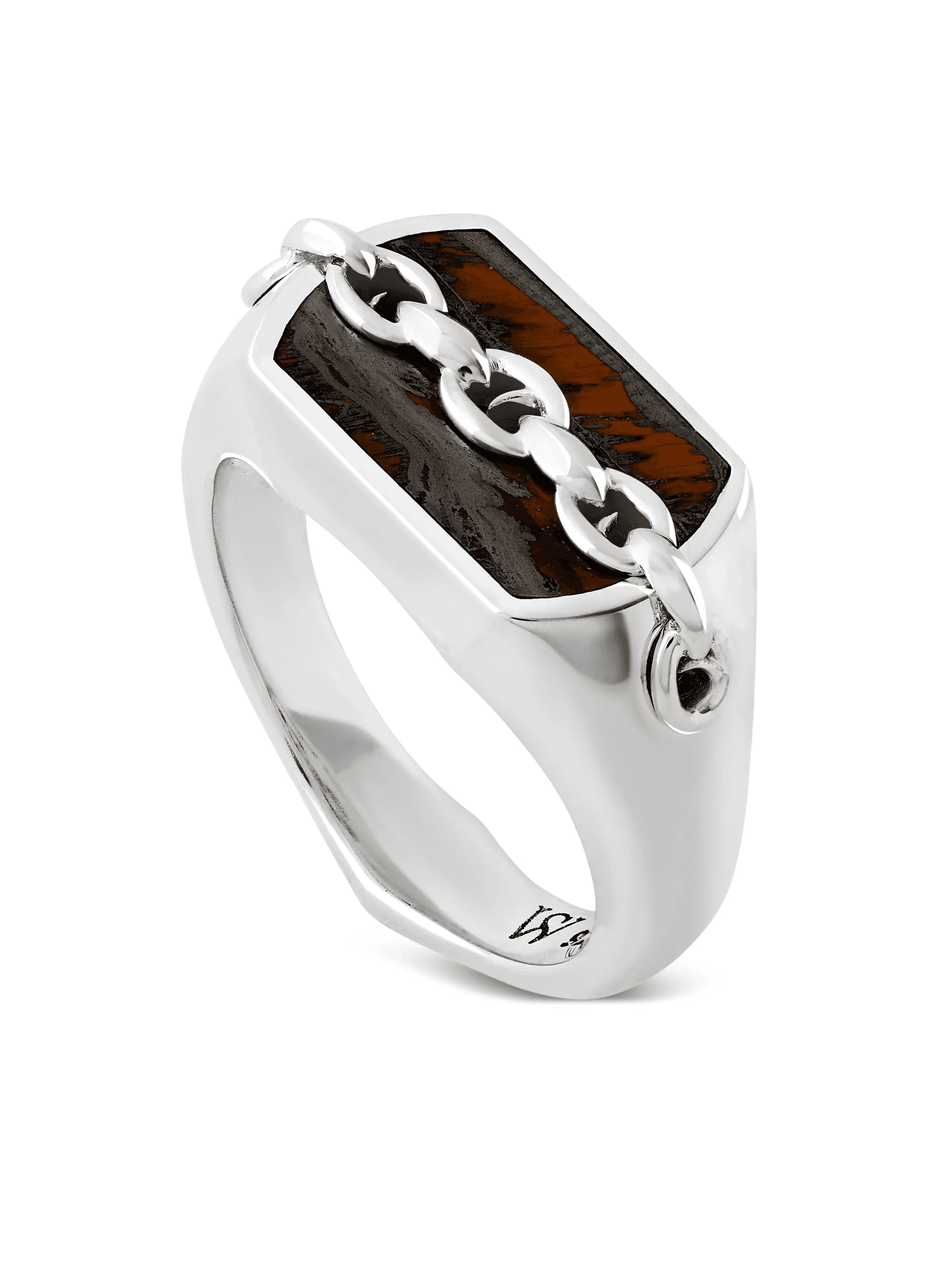 Inline tiger eye pinky ring - Image 1