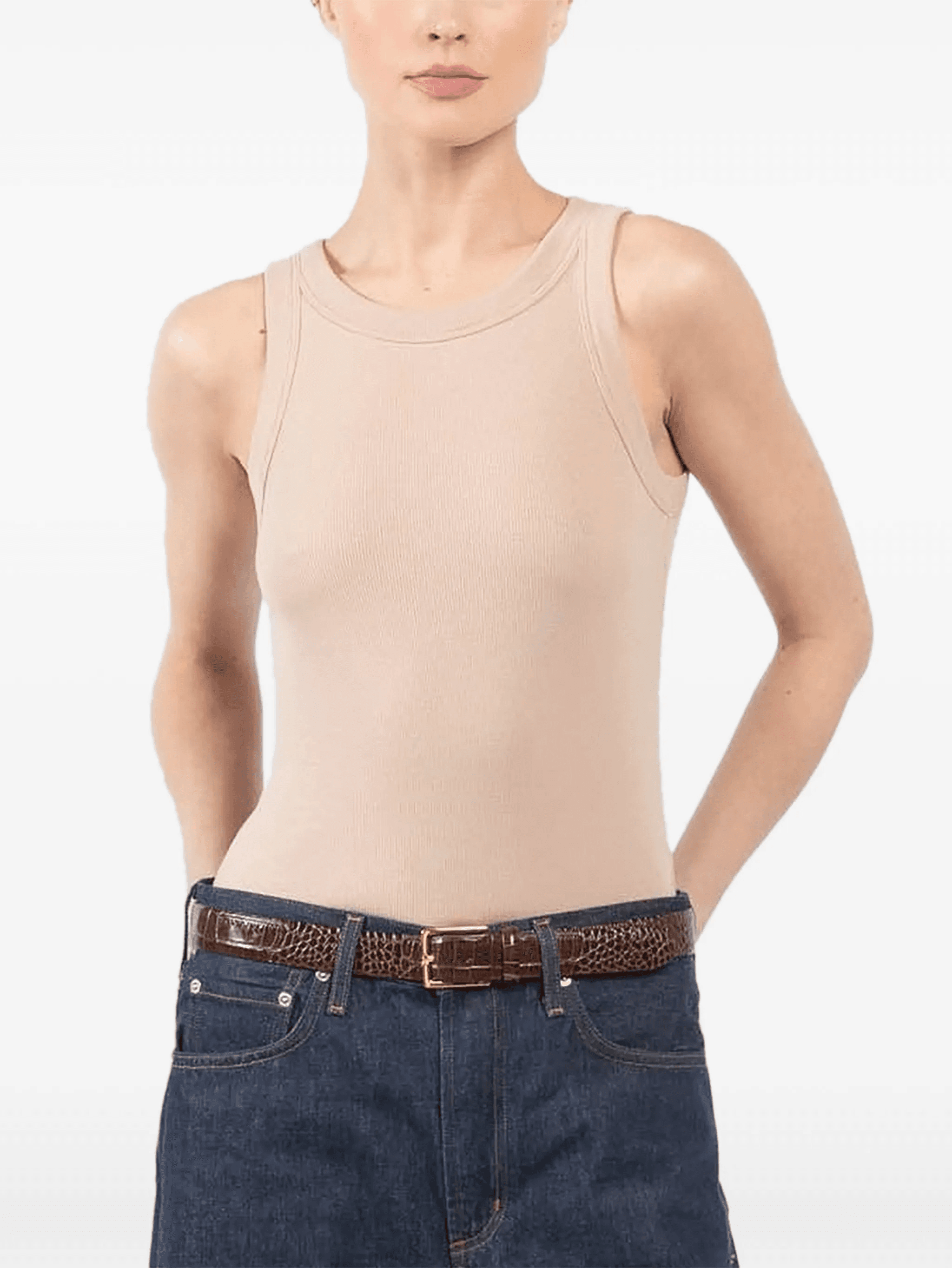 ribbed round-neck tank top - Image 1
