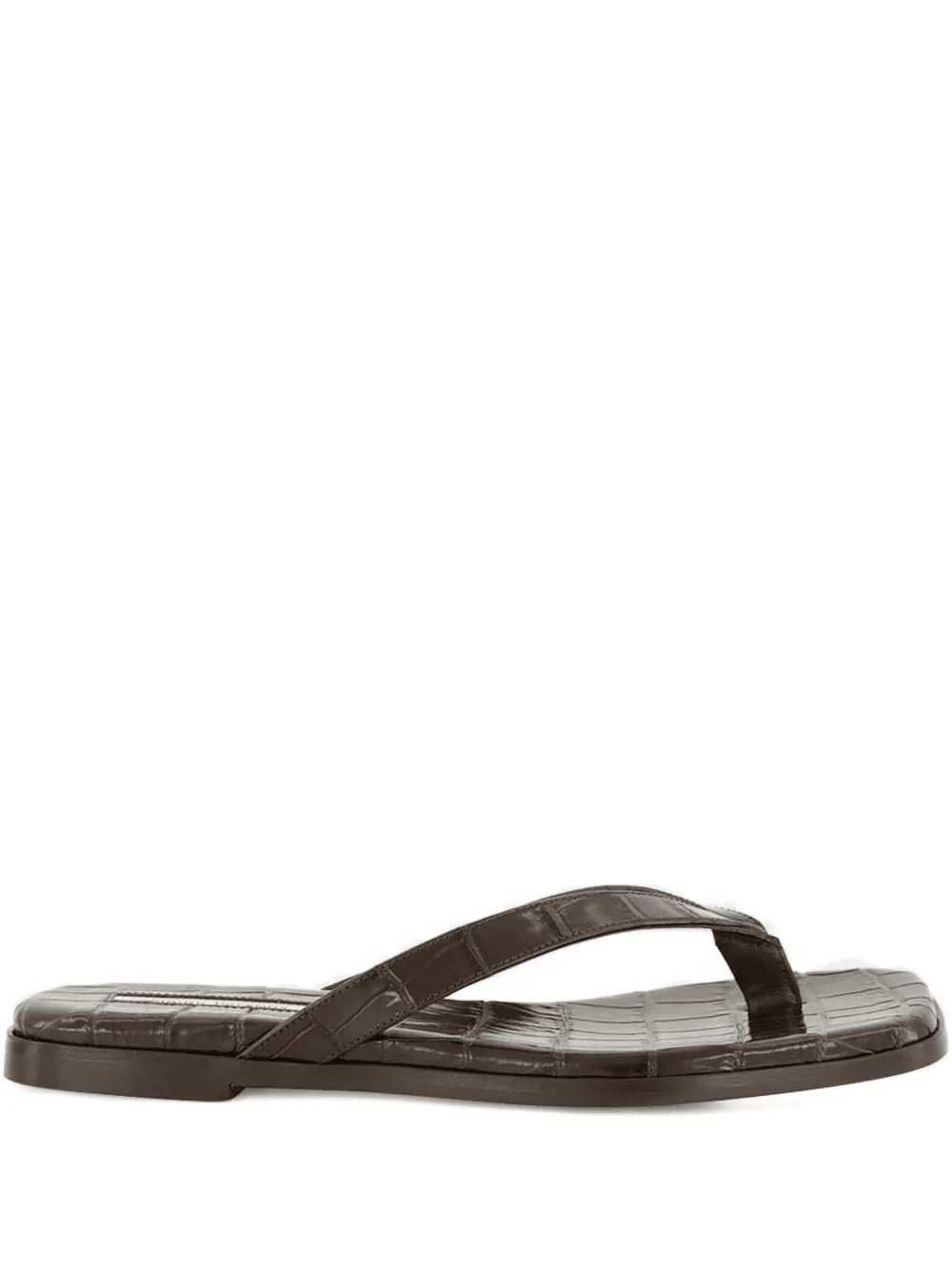 embossed-croc flat sandals - Image 1