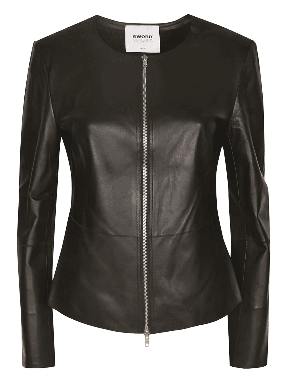 zip-fastening leather jacket - Image 1
